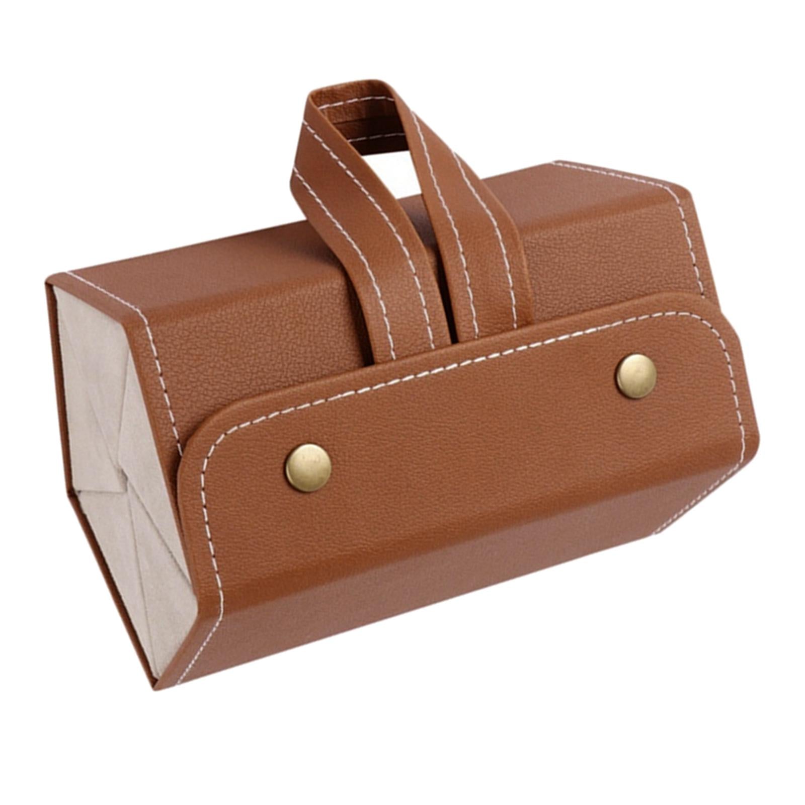 Portable Multi-slot Sunglasses Organizer Eyeglasses Storage 5 Grid Brown
