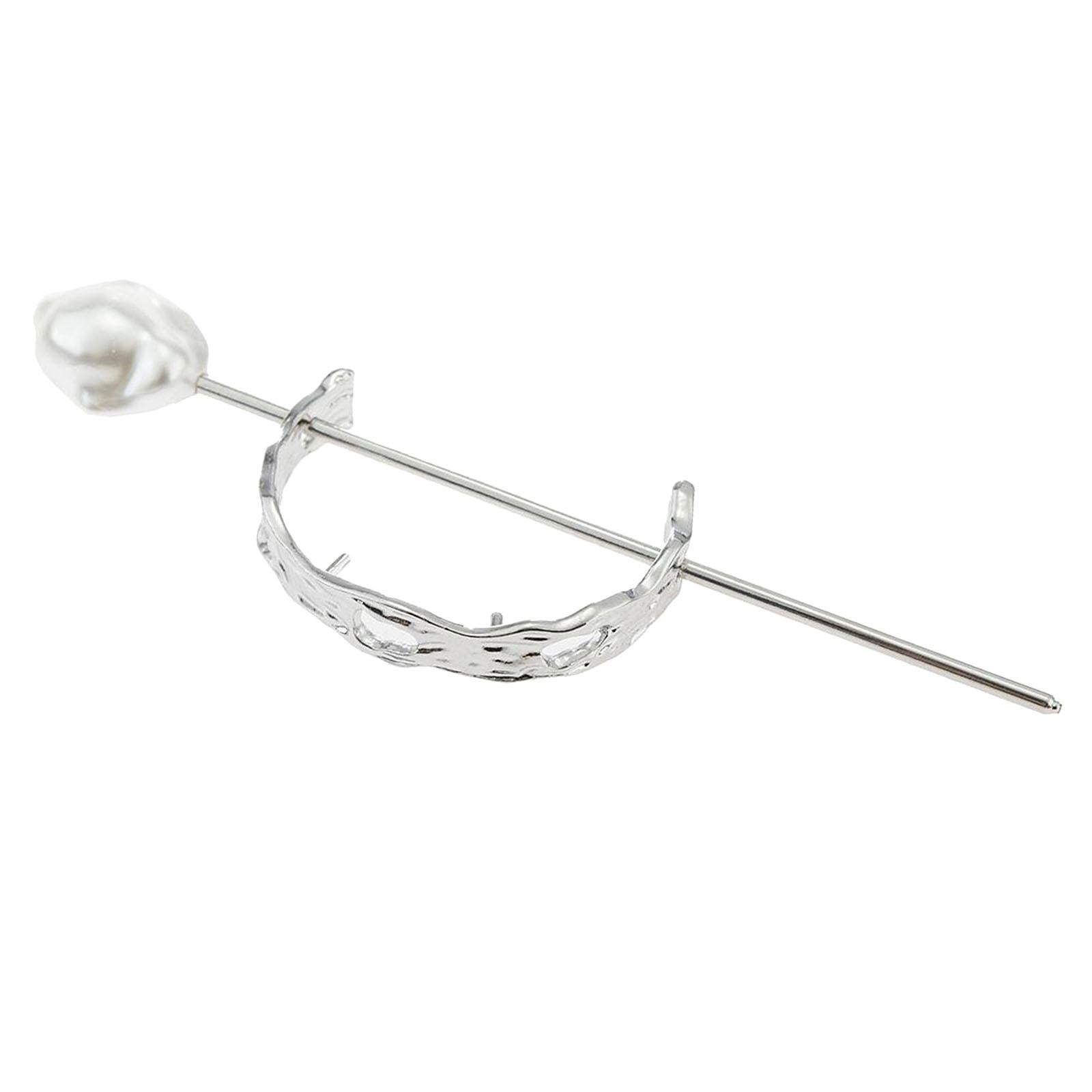 Womens Hair Cuff Bun Cage Hair Bun Holder Hair Stick Pins Small Silver