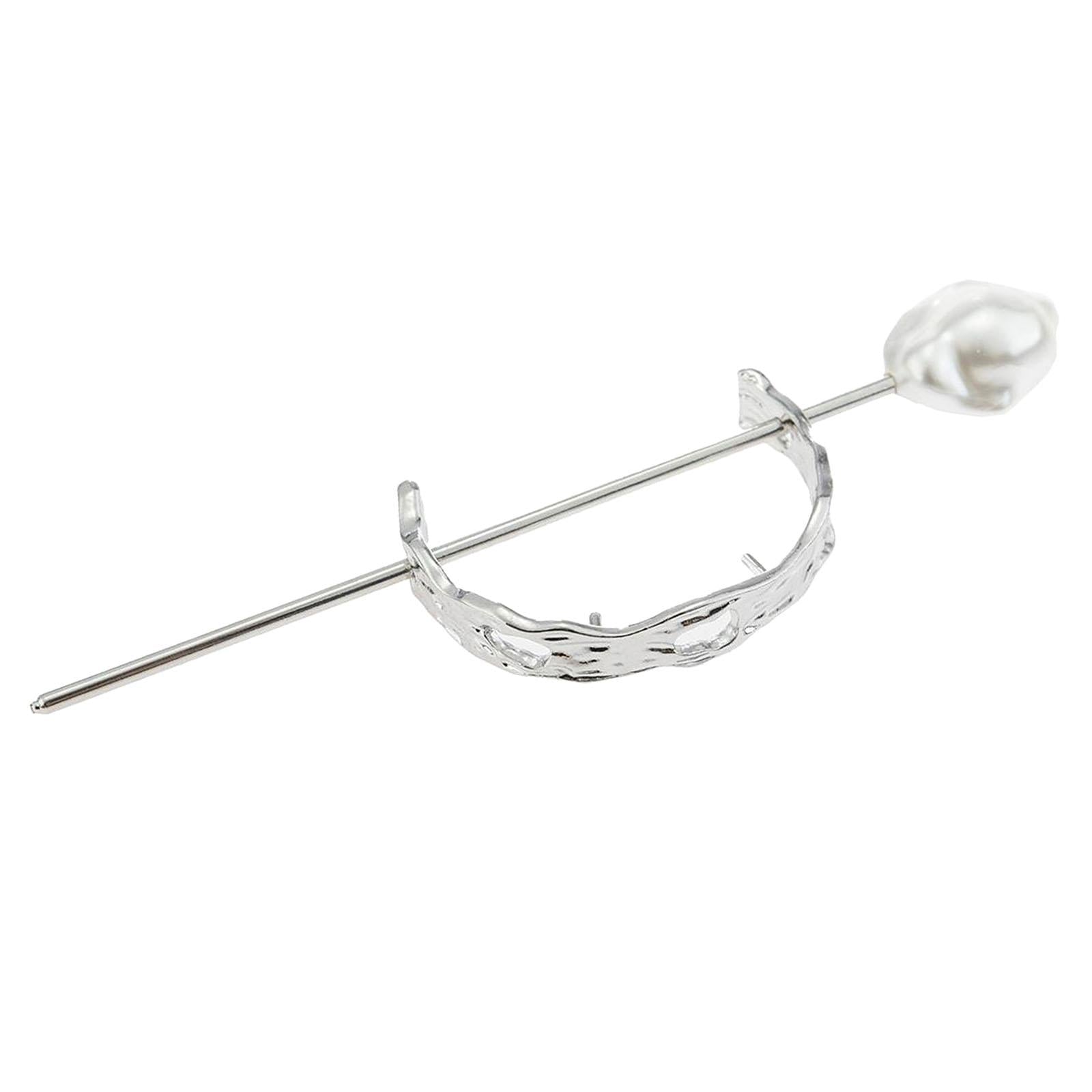 Womens Hair Cuff Bun Cage Hair Bun Holder Hair Stick Pins Small Silver