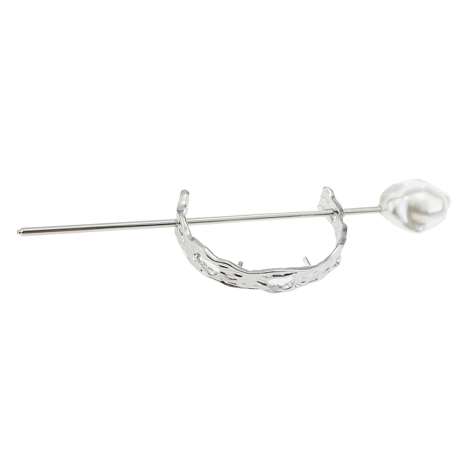 Womens Hair Cuff Bun Cage Hair Bun Holder Hair Stick Pins Small Silver