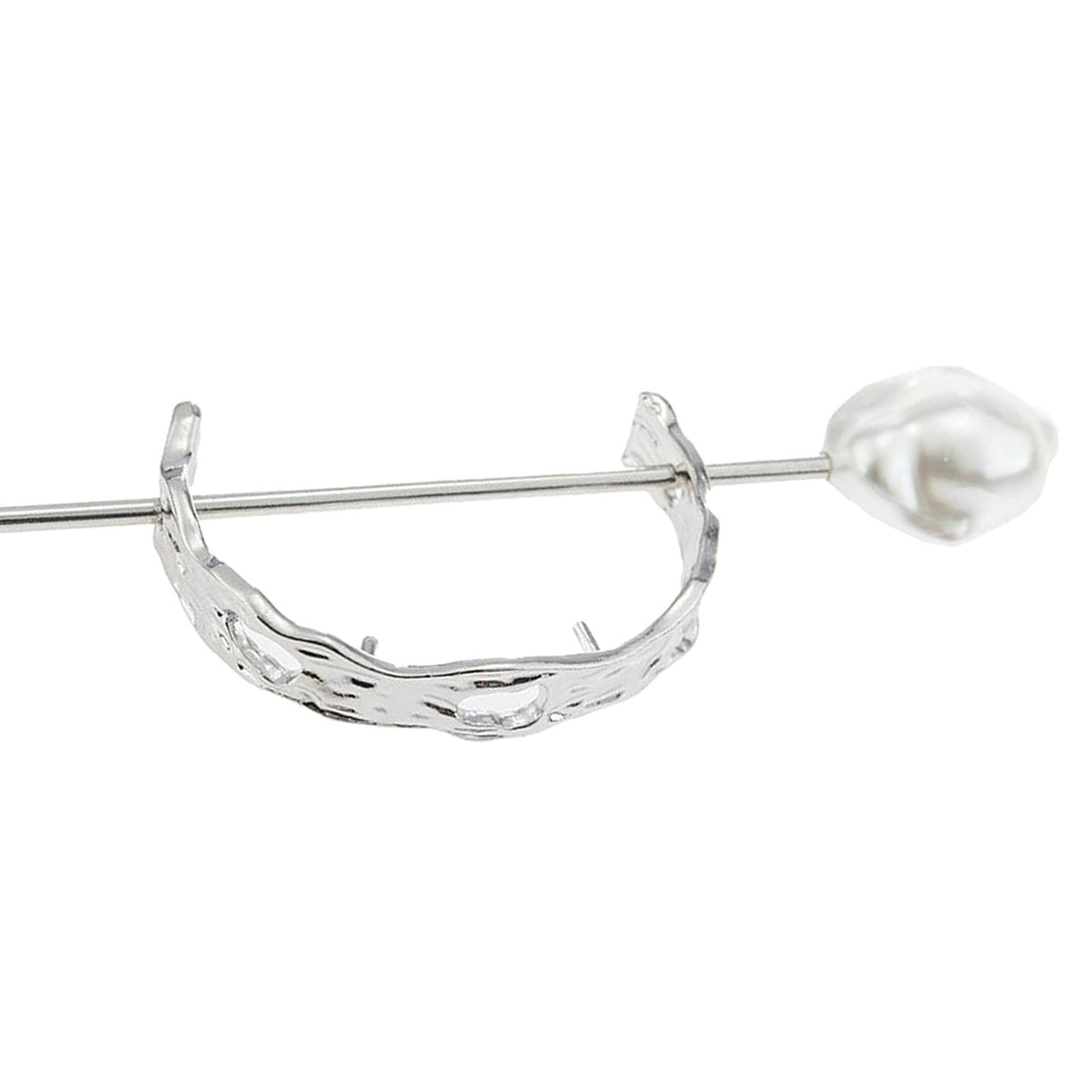 Womens Hair Cuff Bun Cage Hair Bun Holder Hair Stick Pins Small Silver
