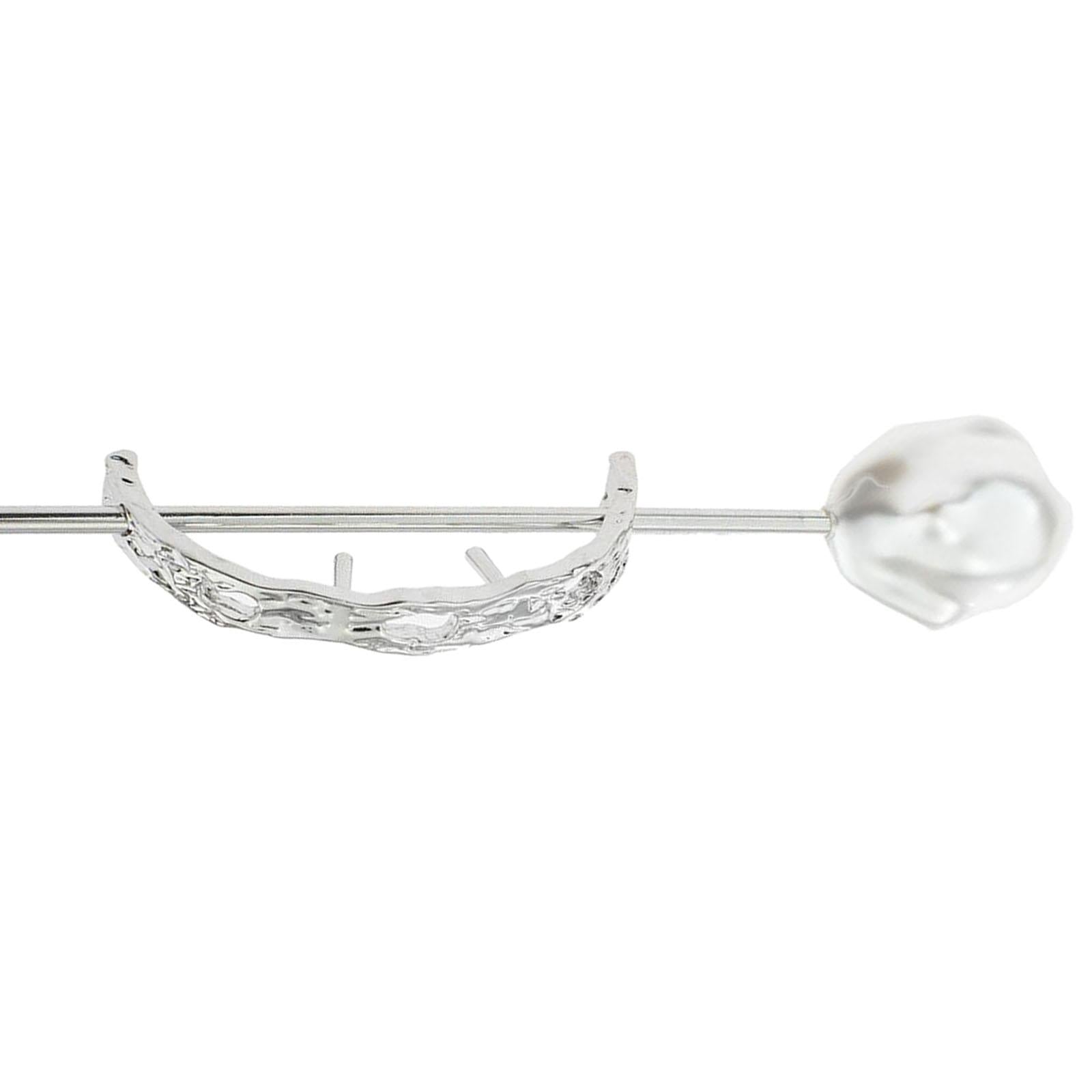 Womens Hair Cuff Bun Cage Hair Bun Holder Hair Stick Pins Large Silver
