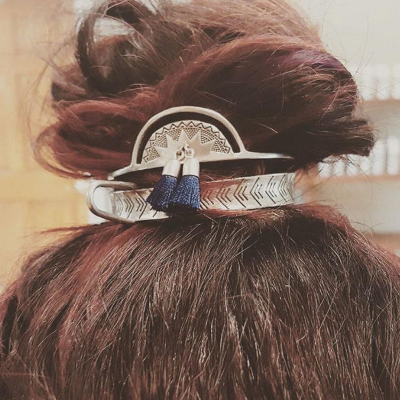 Metal Hair Stick Tassel Chopsticks Bun Maker Hair Pins for Women Girl Silver