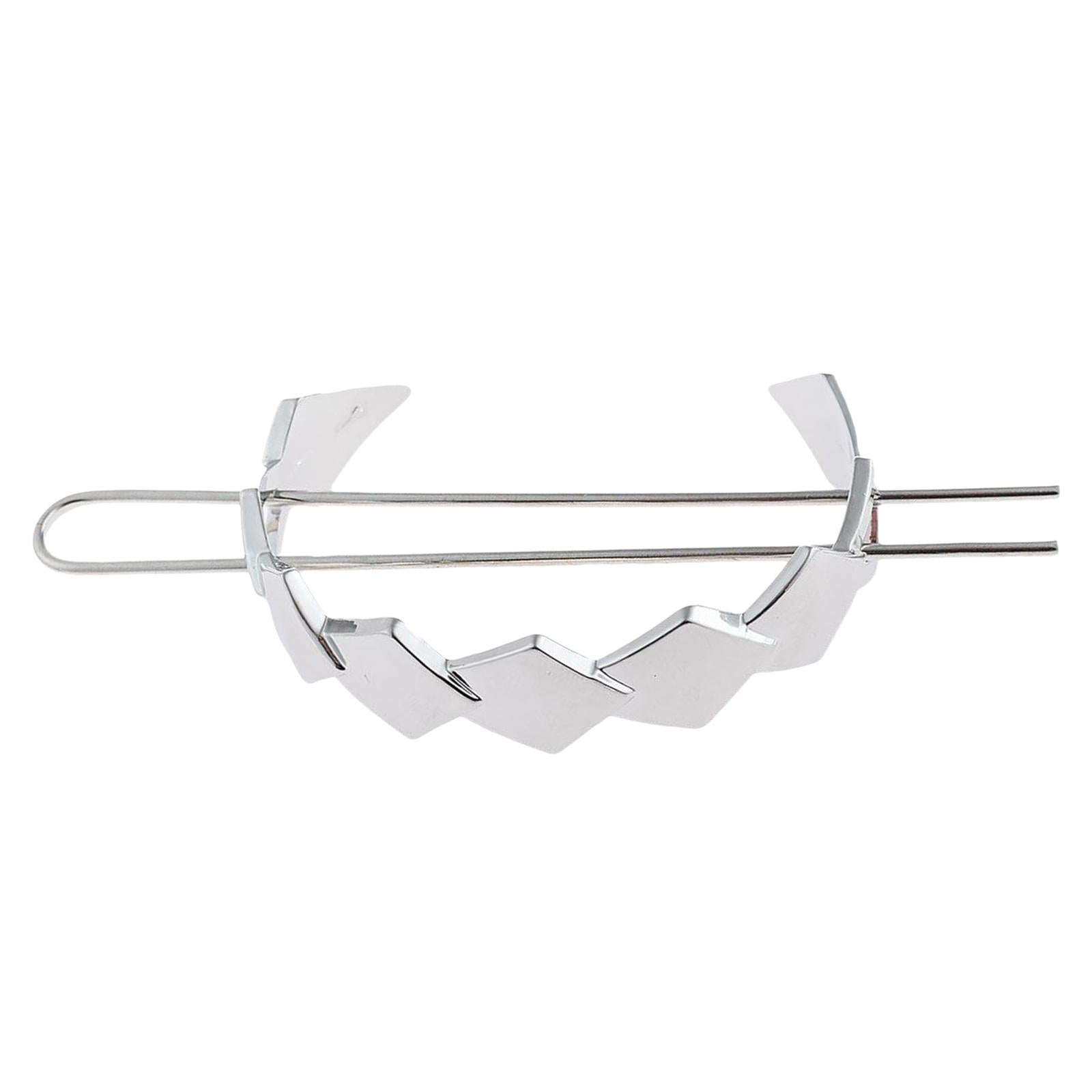Womens Hair Cuff Bun Cage Hair Pin Clips Hair Stick Chignon Pin Silver