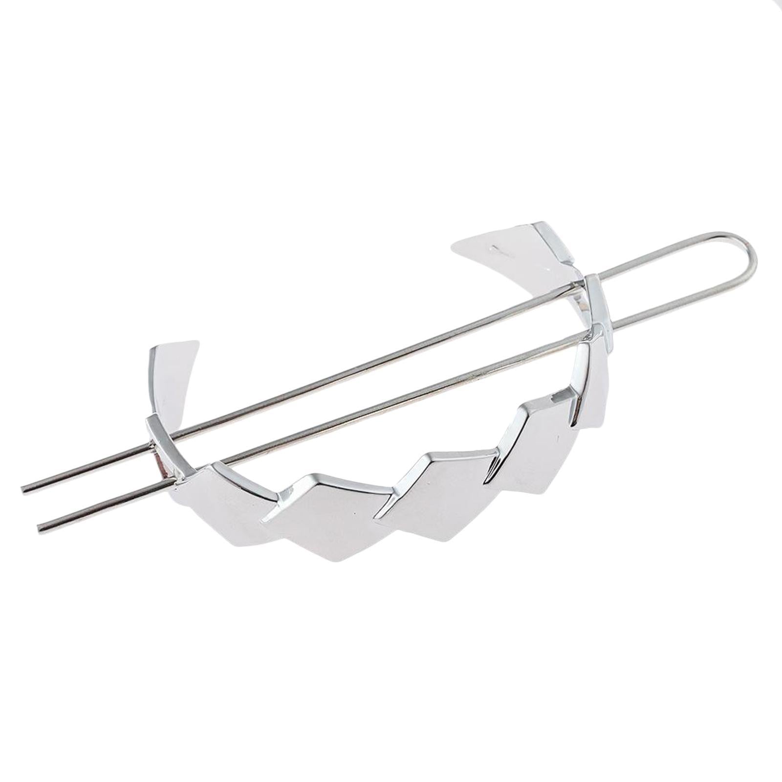 Womens Hair Cuff Bun Cage Hair Pin Clips Hair Stick Chignon Pin Silver