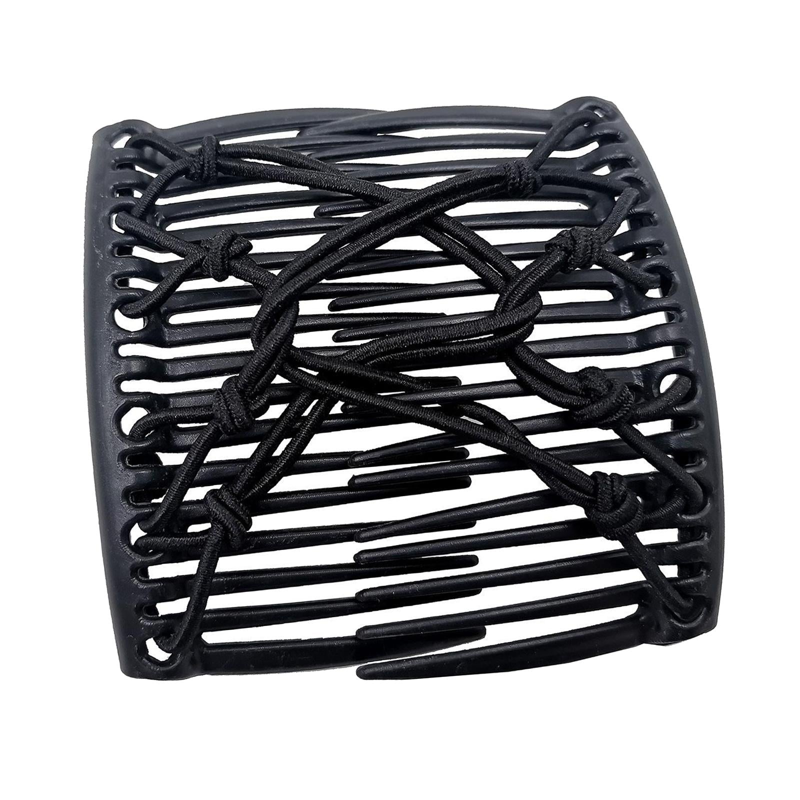 Women Stretchy Magic Hair Clip Double Slide Combs For Bun Updo Tools Black