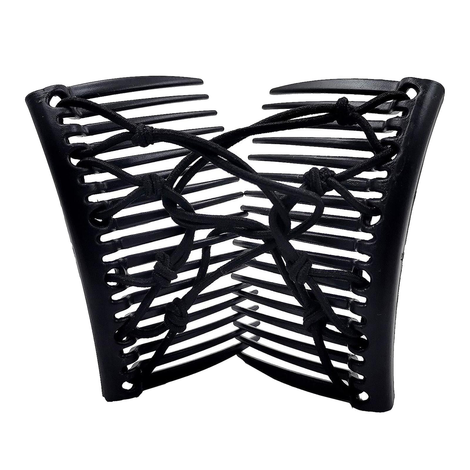 Women Stretchy Magic Hair Clip Double Slide Combs For Bun Updo Tools Black