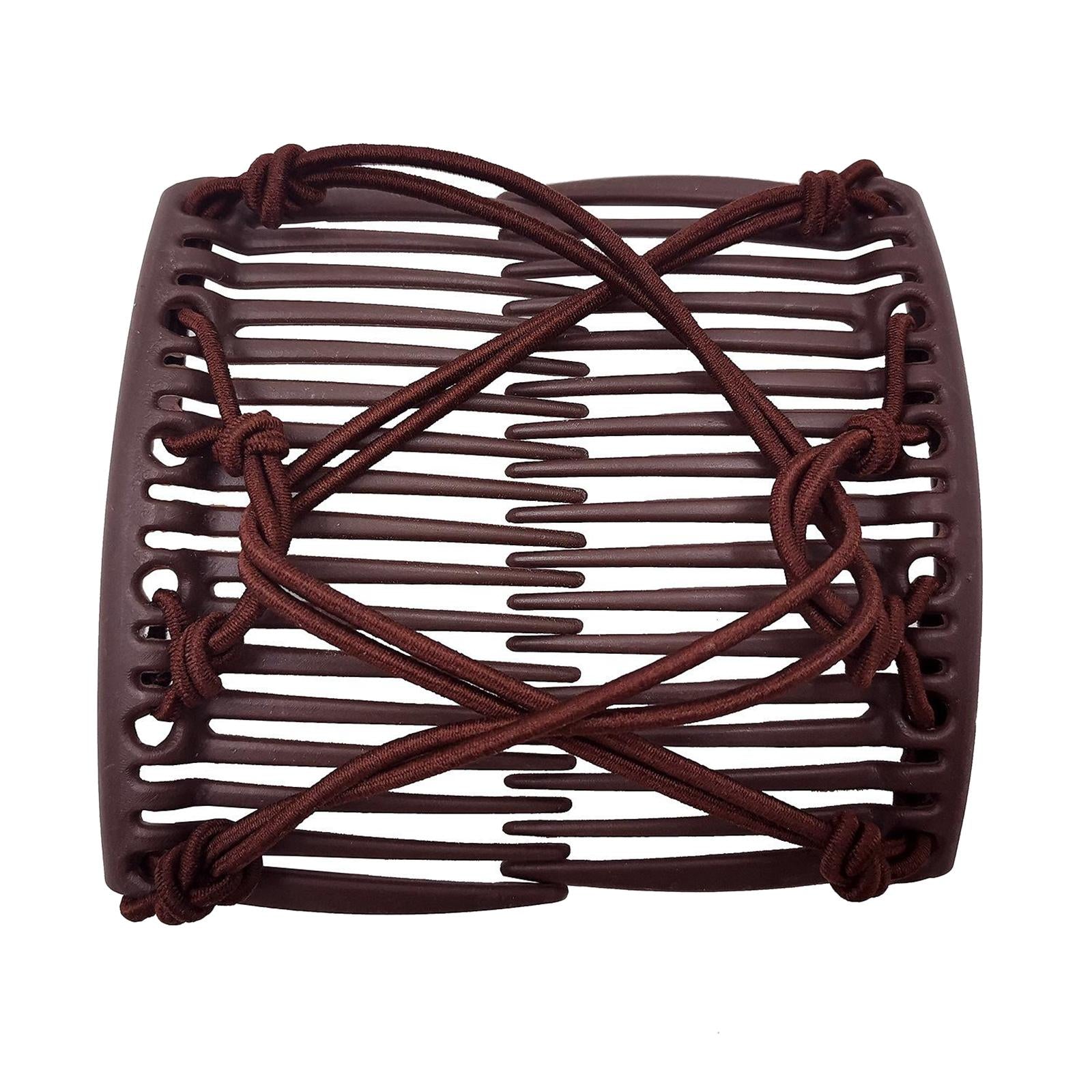 Women Stretchy Magic Hair Clip Double Slide Combs For Bun Updo Tools Coffee