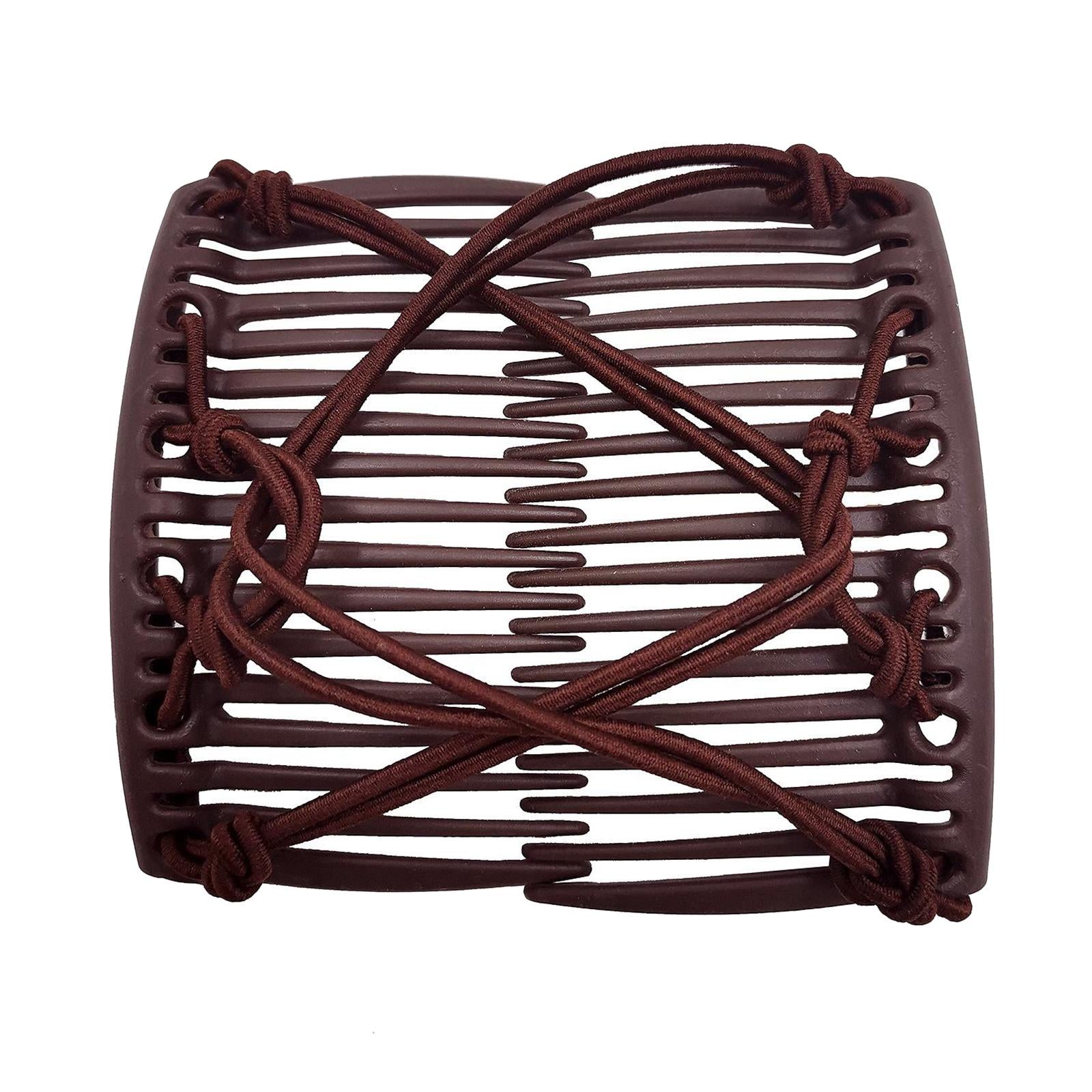 Women Stretchy Magic Hair Clip Double Slide Combs For Bun Updo Tools Coffee