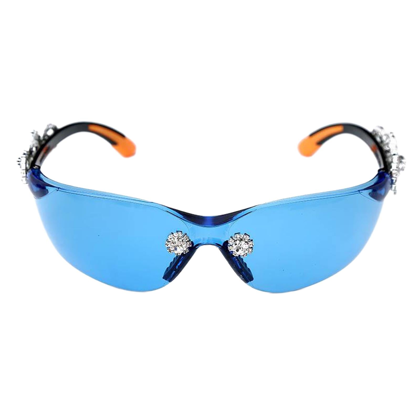 Frameless Crystal Sunglasses PC Sun Glasses Sport Party Supplies Blue Lens