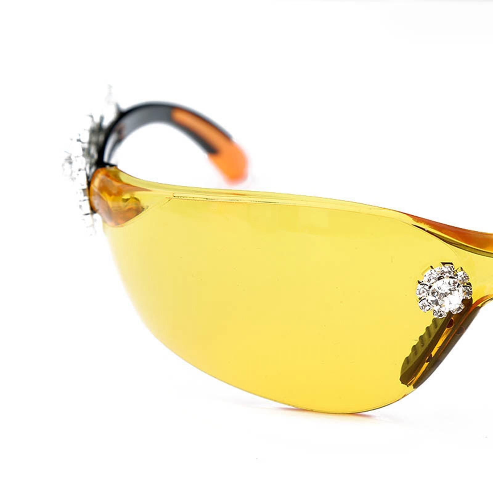Frameless Crystal Sunglasses PC Sun Glasses Sport Party Supplies Yellow Lens
