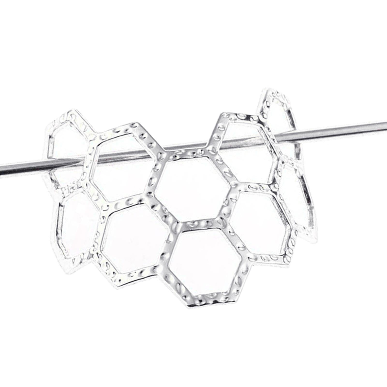 Hair Stick Boho Metal Alloy Geometric Shaped Bun Holder Bun Cage Silver