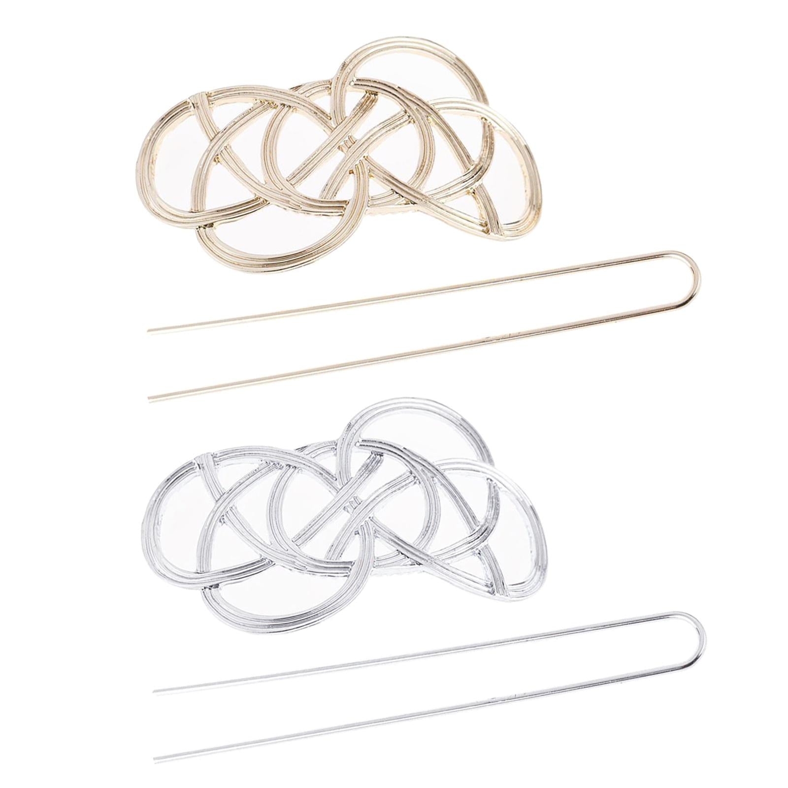 Women Hair Clips Slide Stick Celtic Knot Hairpin Jewelry Accesory Gold