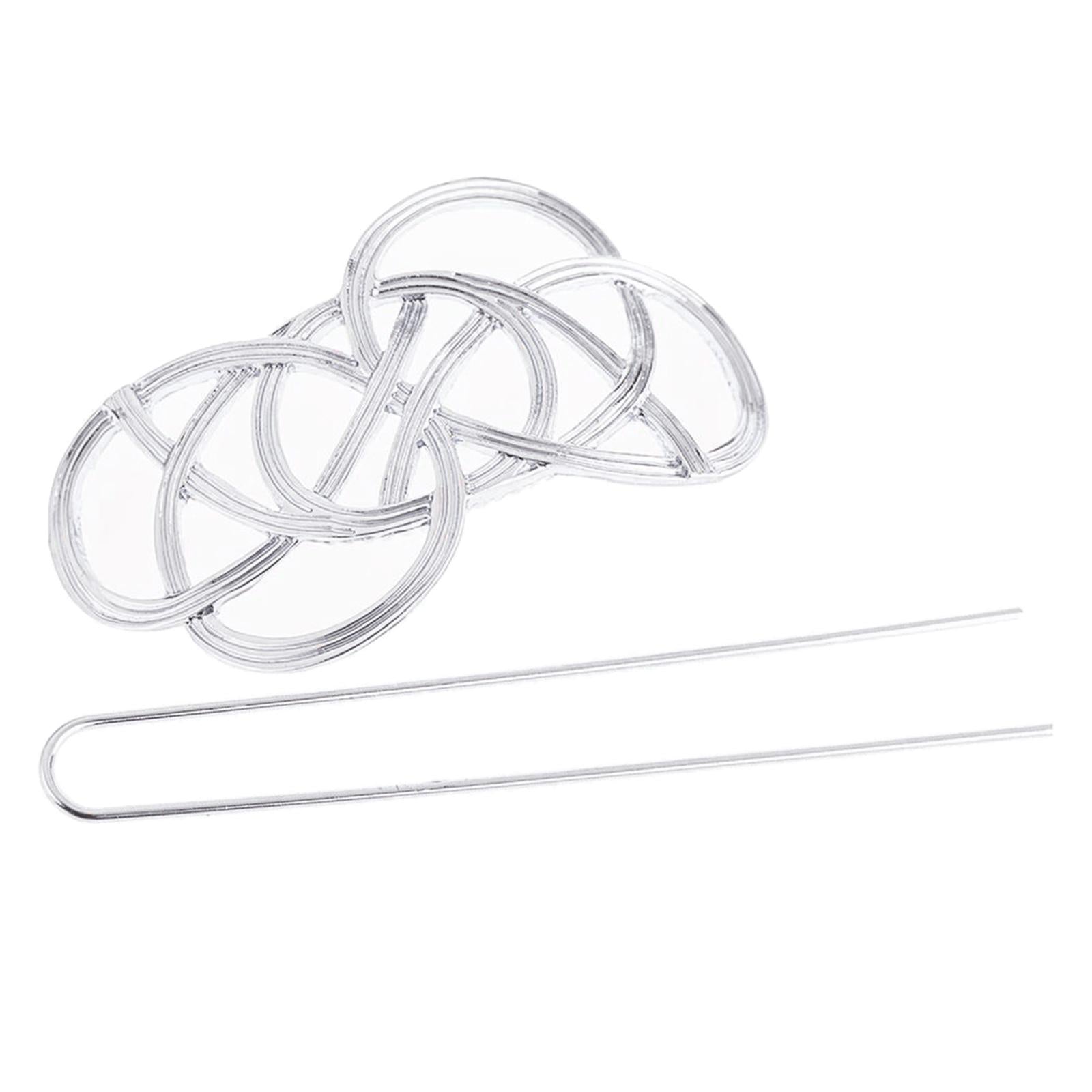 Women Hair Clips Slide Stick Celtic Knot Hairpin Jewelry Accesory Silver