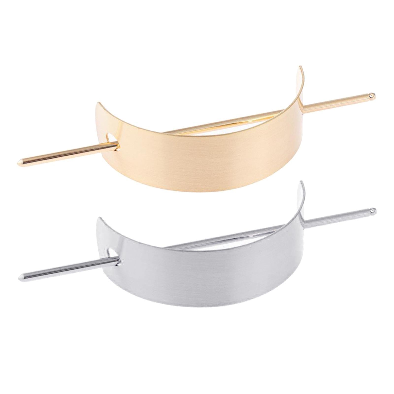 Hair Cuff Bun Holder U Shaped Brushed Hair Stick Women Girl Chignon golden