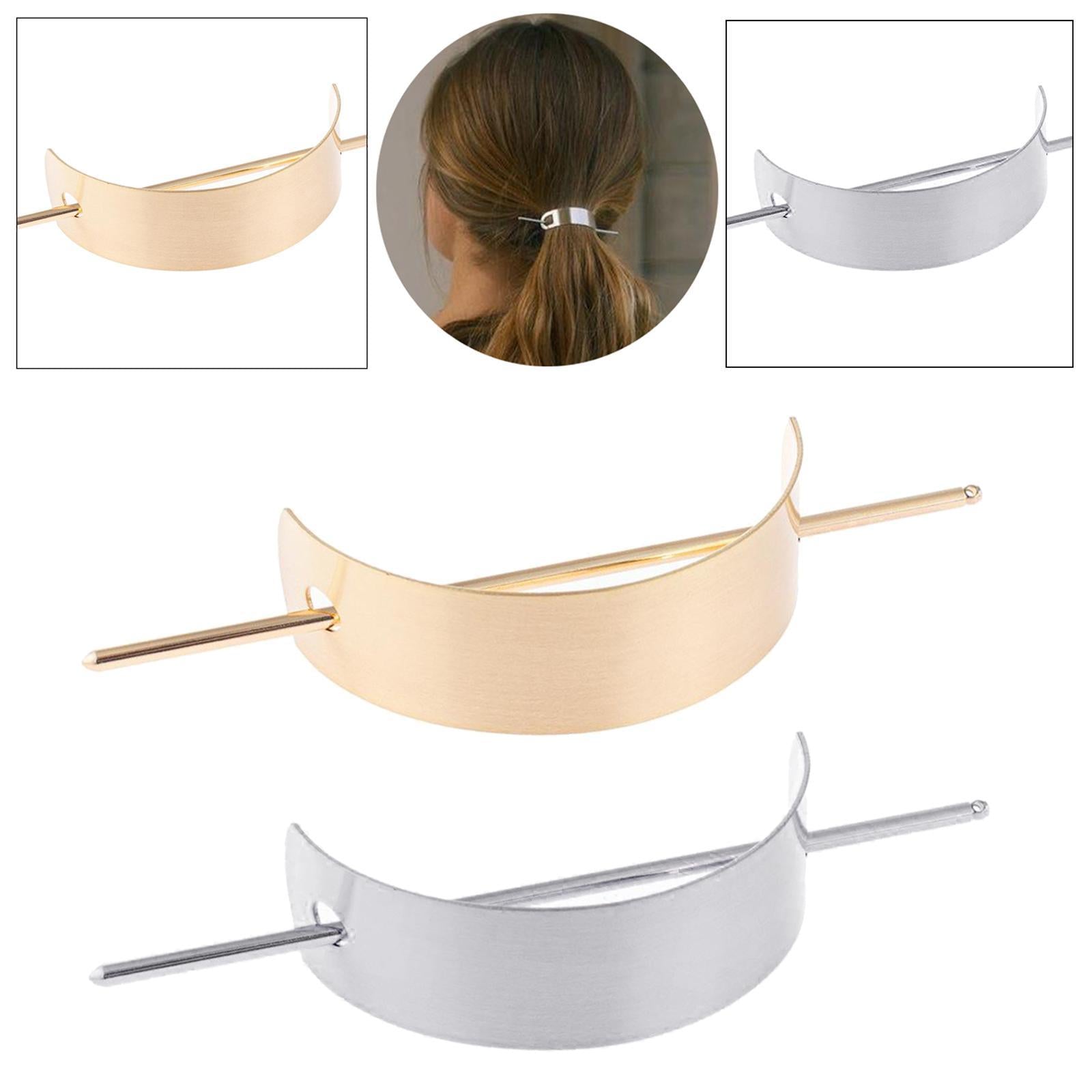 Hair Cuff Bun Holder U Shaped Brushed Hair Stick Women Girl Chignon golden