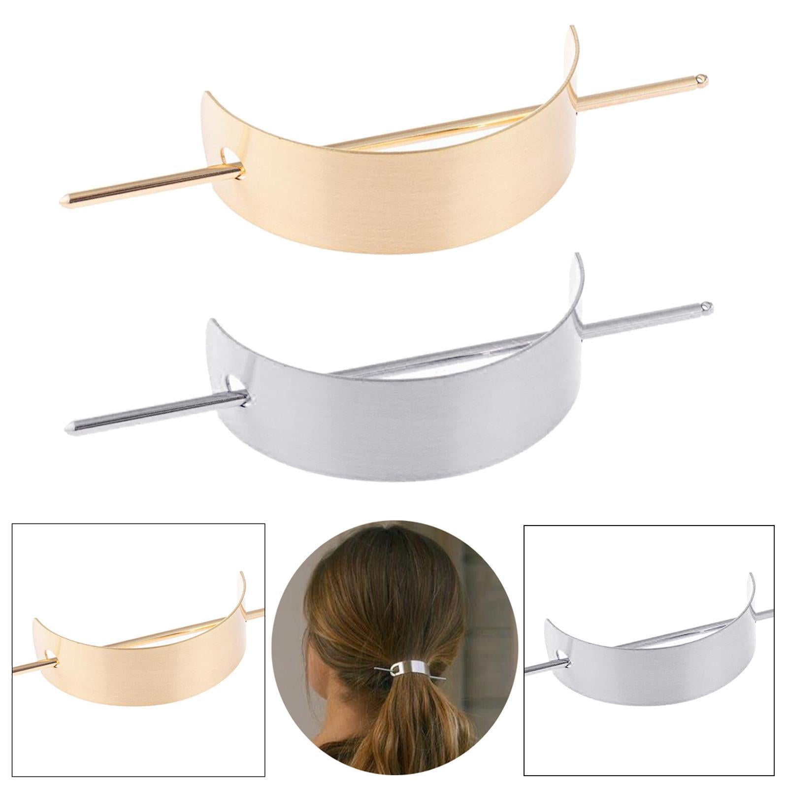 Hair Cuff Bun Holder U Shaped Brushed Hair Stick Women Girl Chignon golden