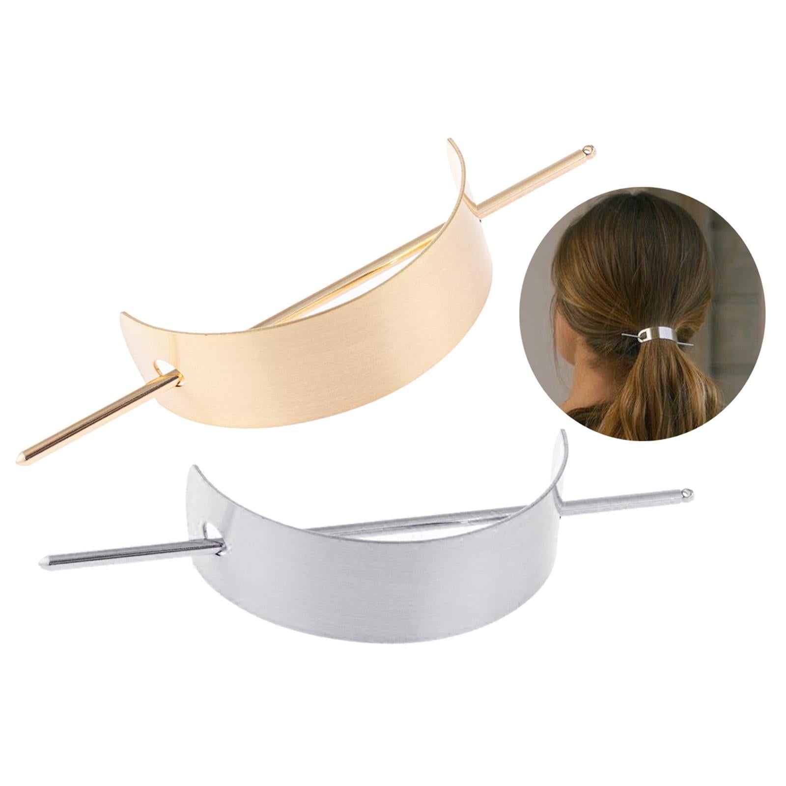 Hair Cuff Bun Holder U Shaped Brushed Hair Stick Women Girl Chignon golden
