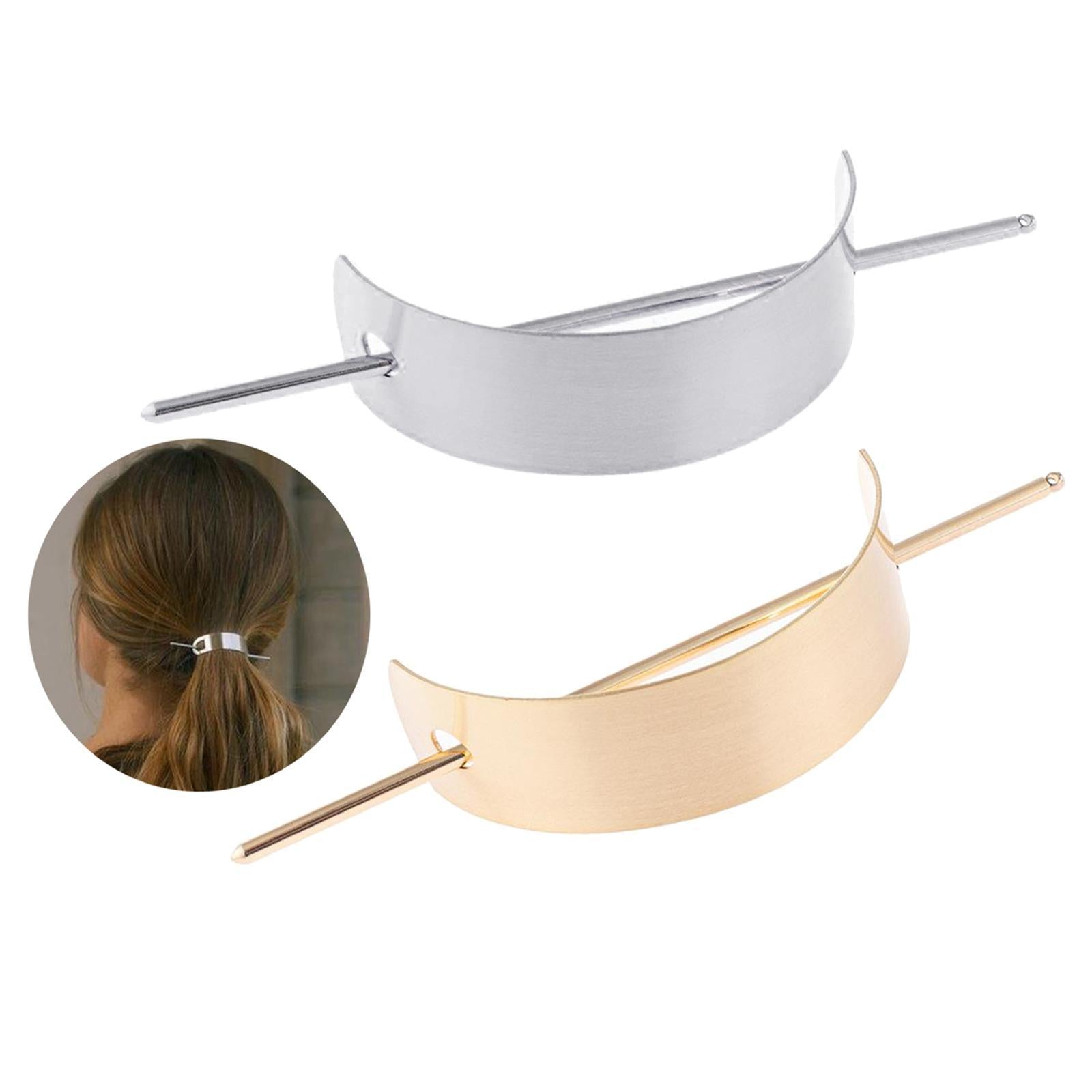 Hair Cuff Bun Holder U Shaped Brushed Hair Stick Women Girl Chignon golden