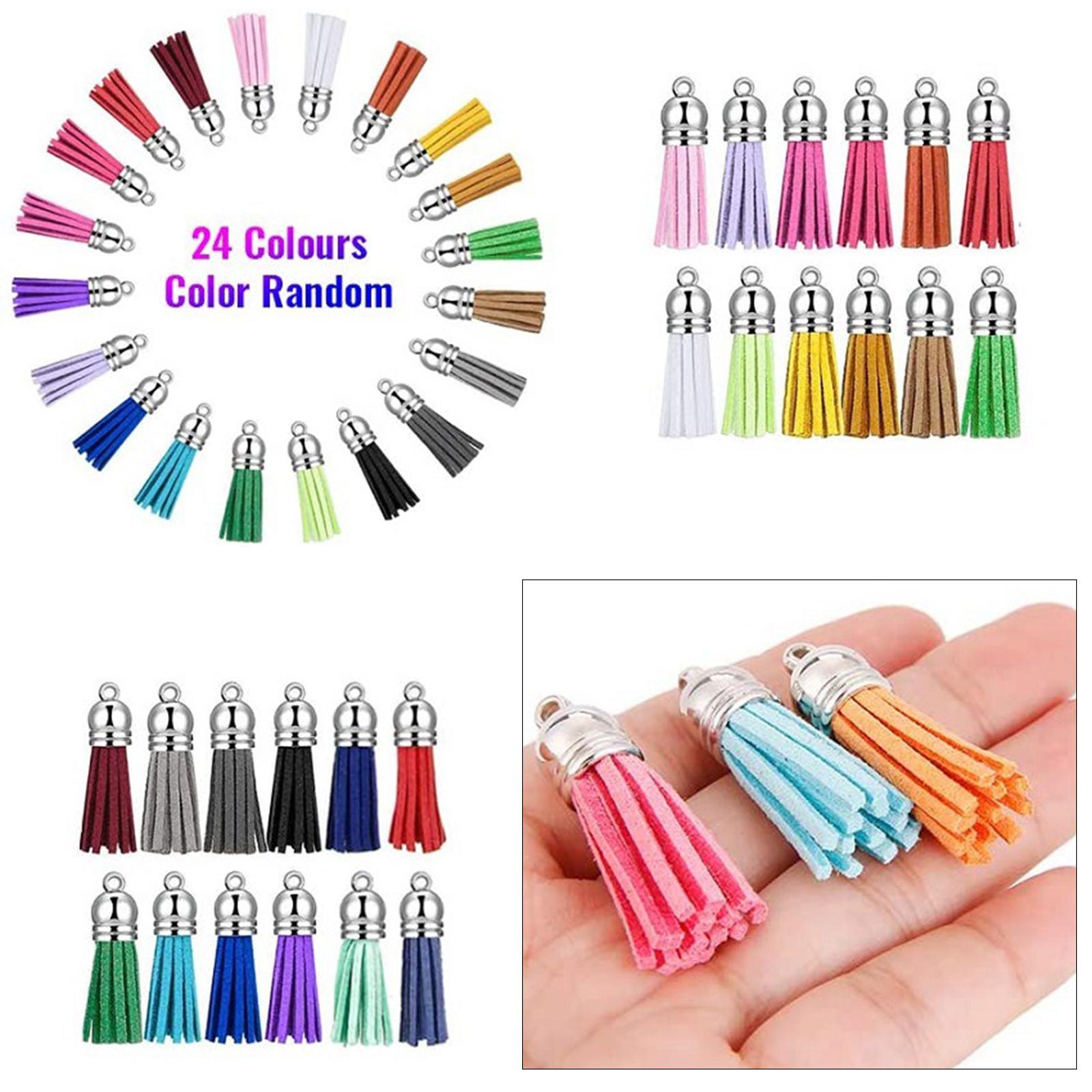 96x DIY Keychain Kit Key Chain with Tassels Pendants DIY Crafts Projects