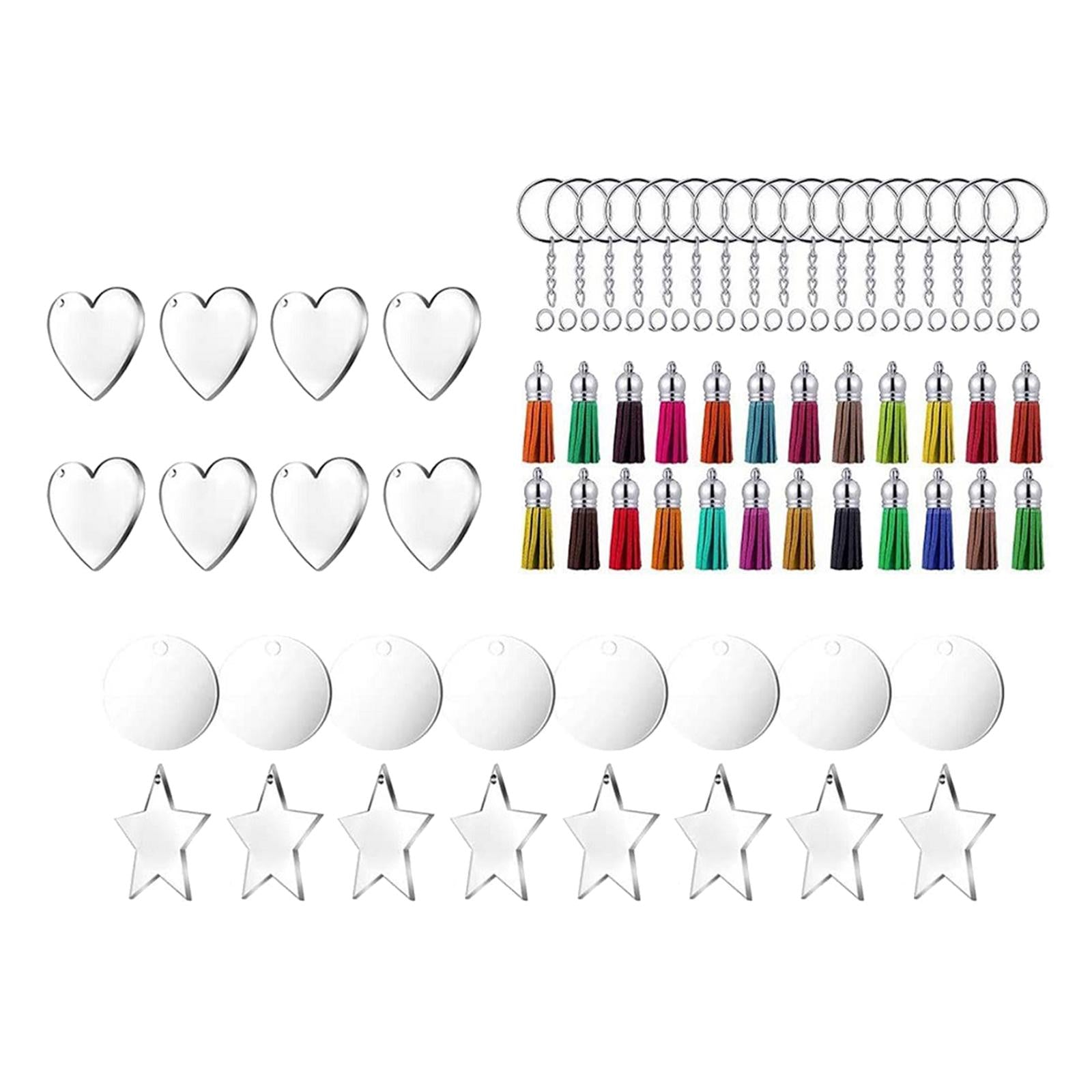96x DIY Keychain Kit Key Chain with Tassels Pendants DIY Crafts Projects
