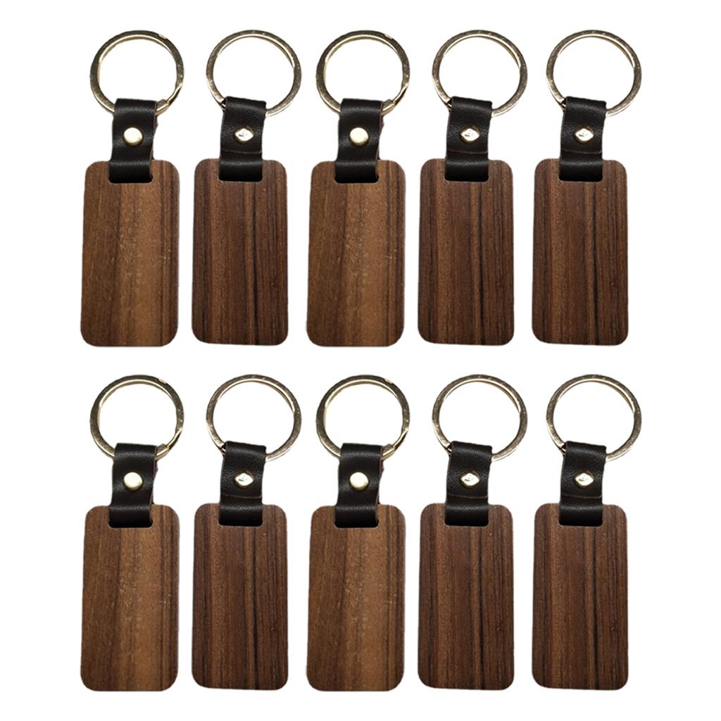 10pcs Key Chain Rectangle Key Ring Car Hanging Pendant Painting Crafts Gifts