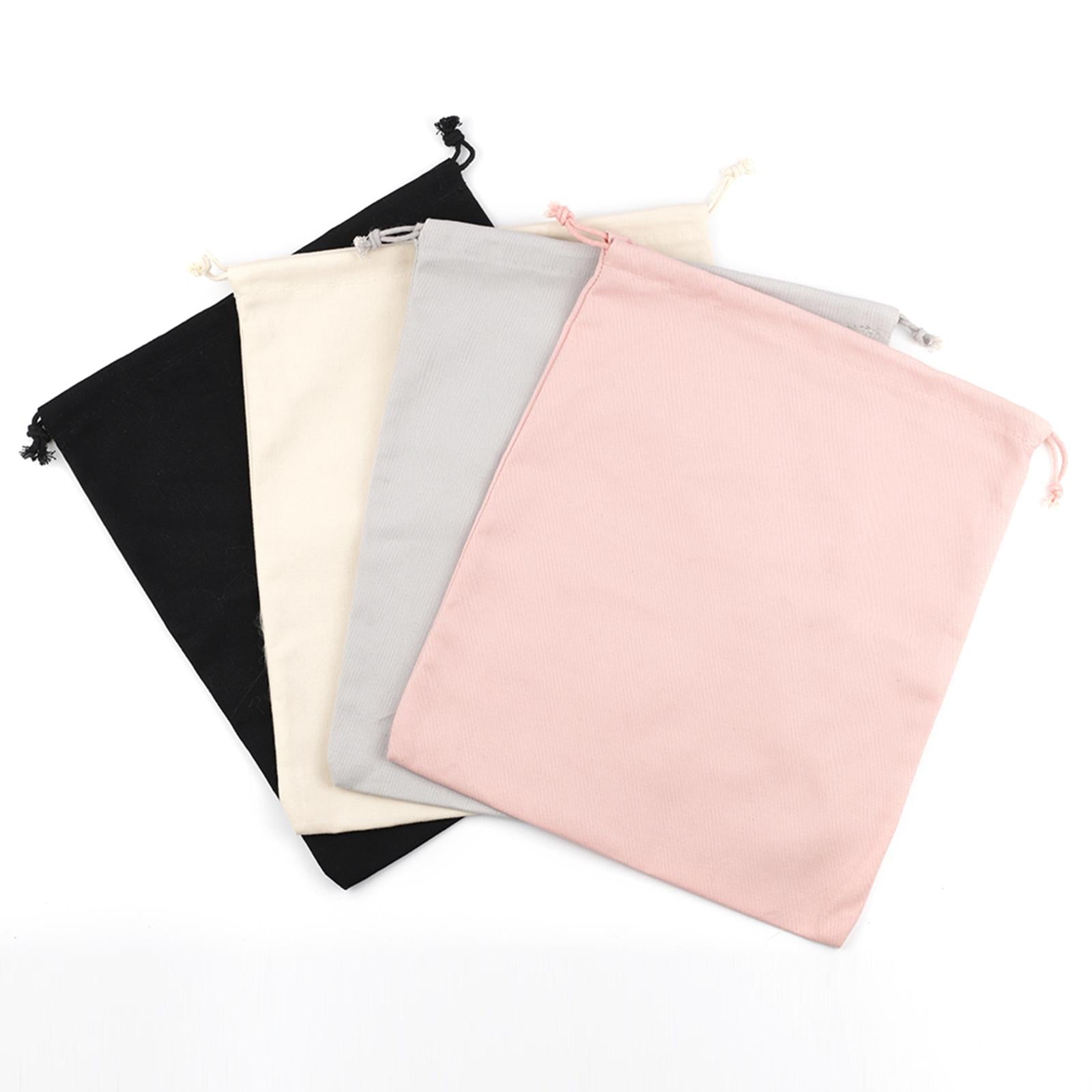 Canvas Drawstring Storage Bag Shoes Laundry Organizer Pouch Portable Grey