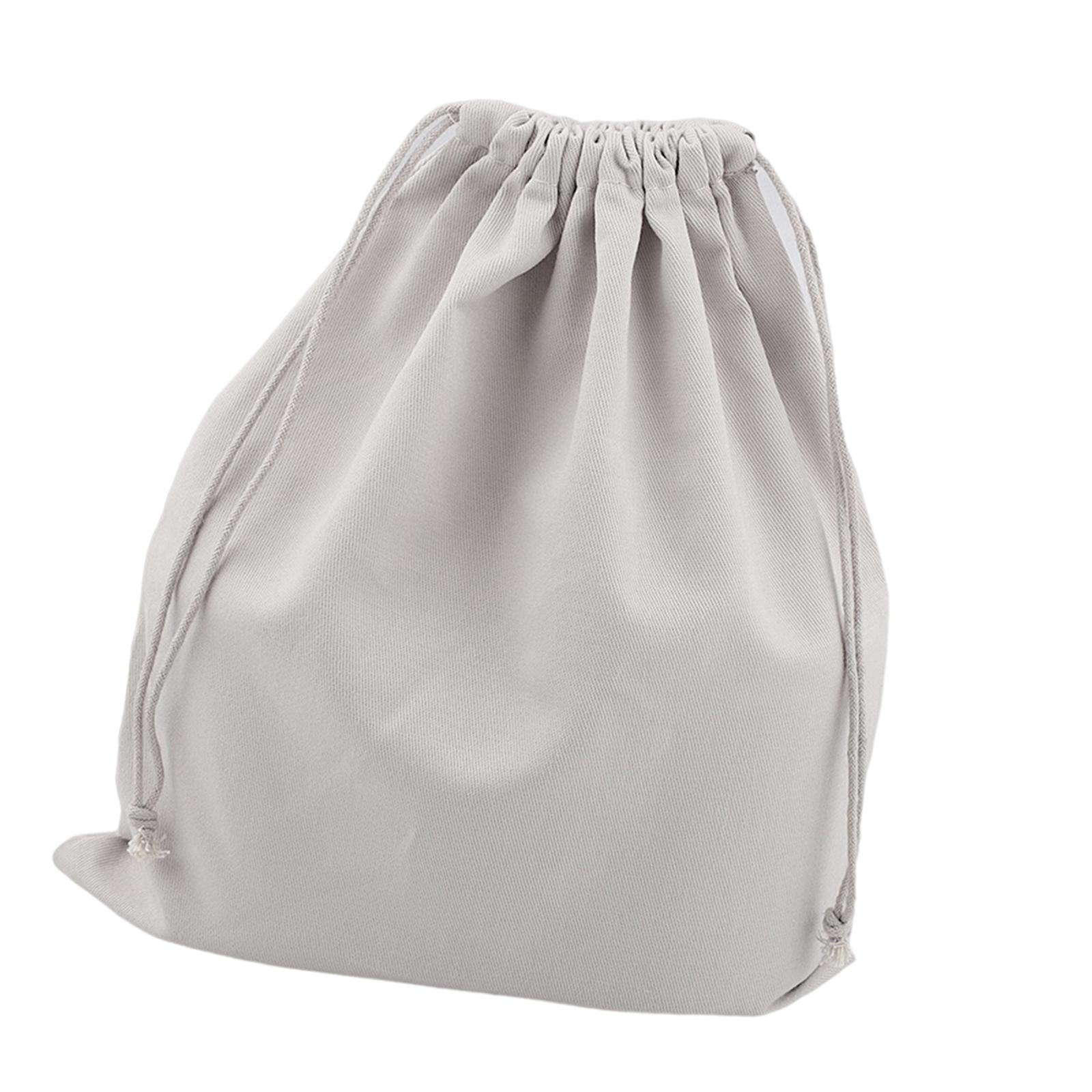 Canvas Drawstring Storage Bag Shoes Laundry Organizer Pouch Portable Grey