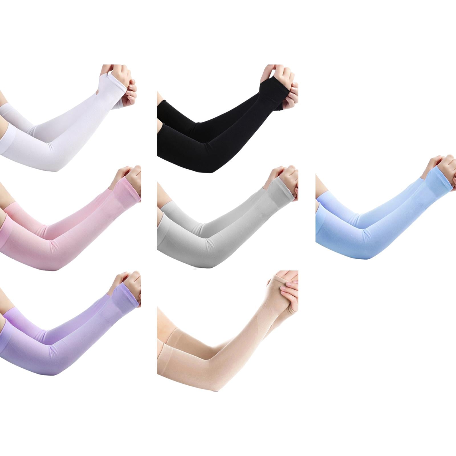 UV Protection Arm Sleeves Ice Silk Cooling Sports Sleeve Running Blue