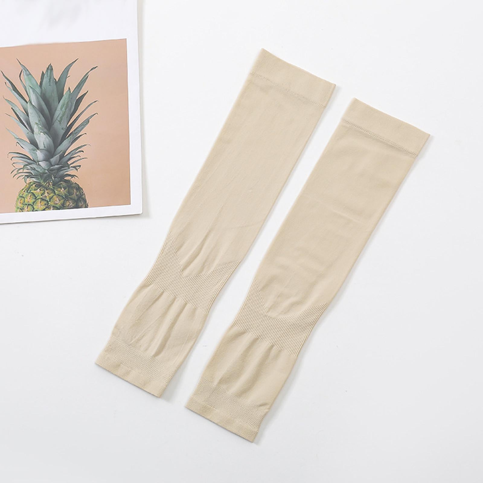 UV Protection Arm Sleeves Ice Silk Cooling Sports Sleeve Running Beige