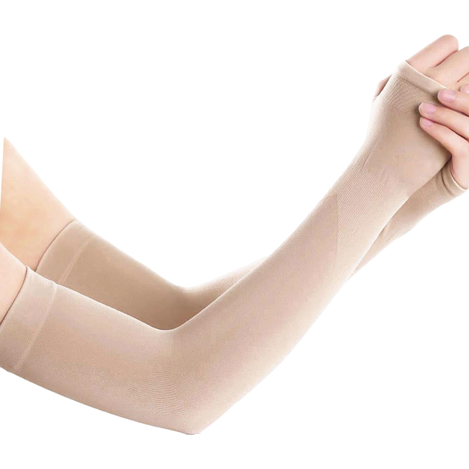UV Protection Arm Sleeves Ice Silk Cooling Sports Sleeve Running Beige