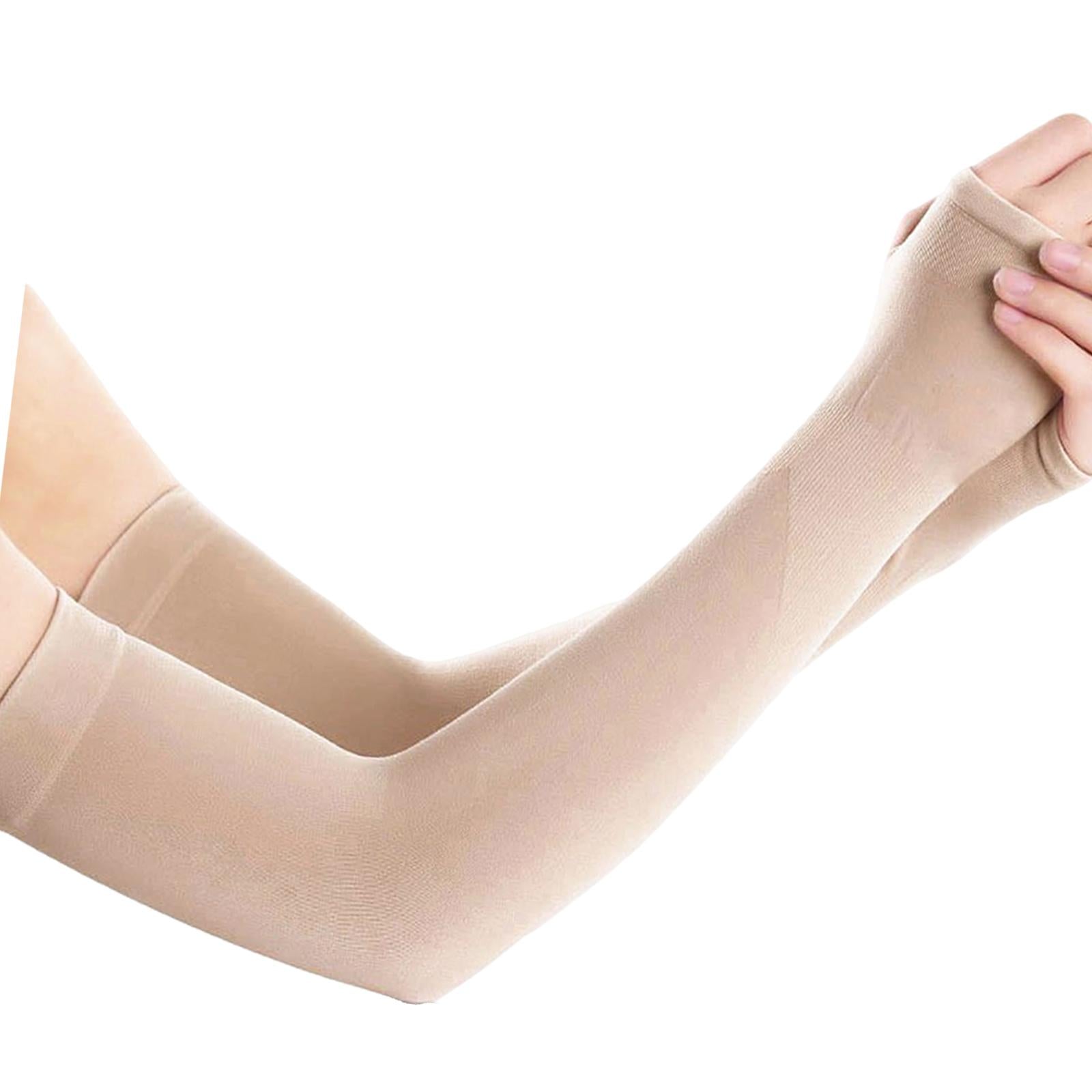 UV Protection Arm Sleeves Ice Silk Cooling Sports Sleeve Running Beige