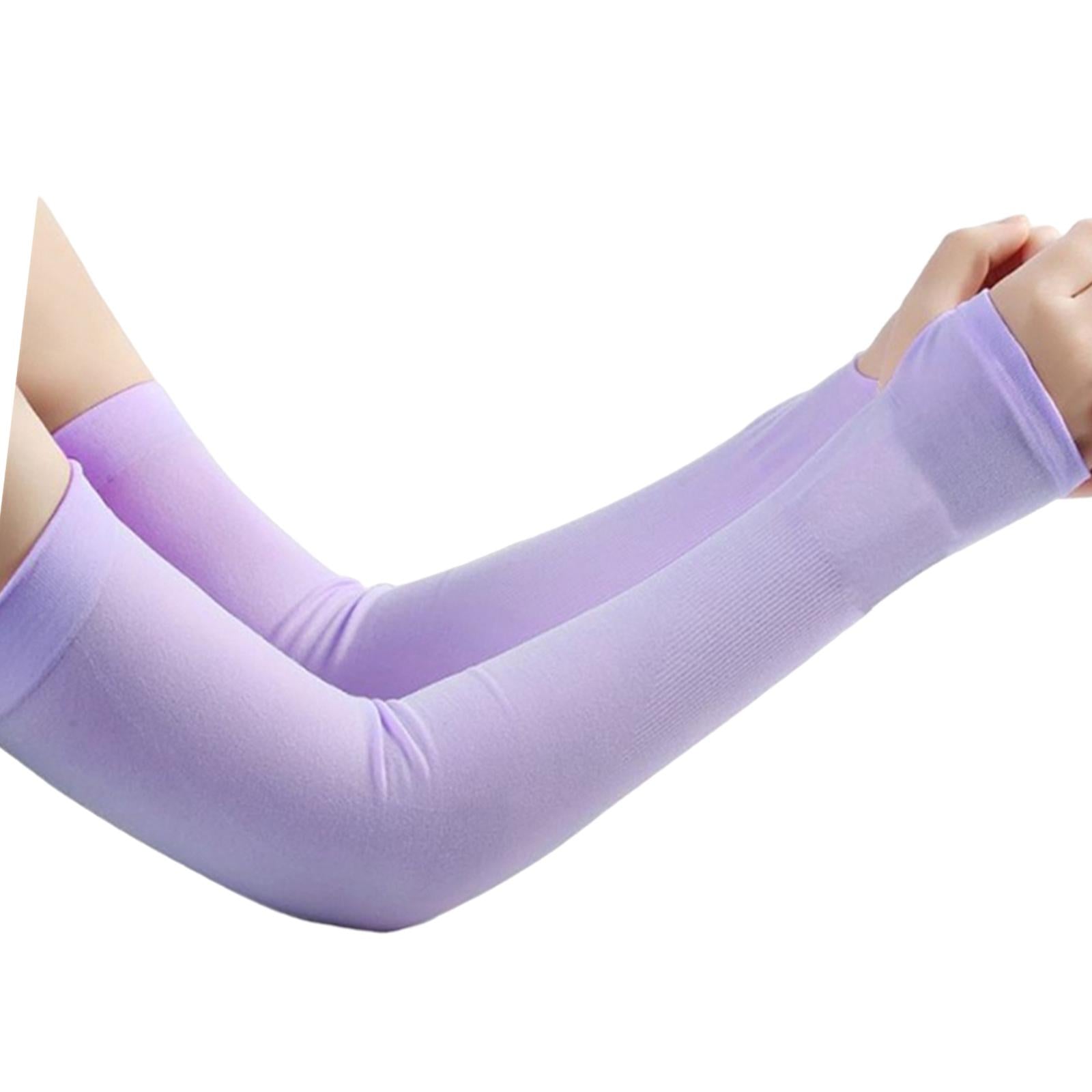 UV Protection Arm Sleeves Ice Silk Cooling Sports Sleeve Running Purple