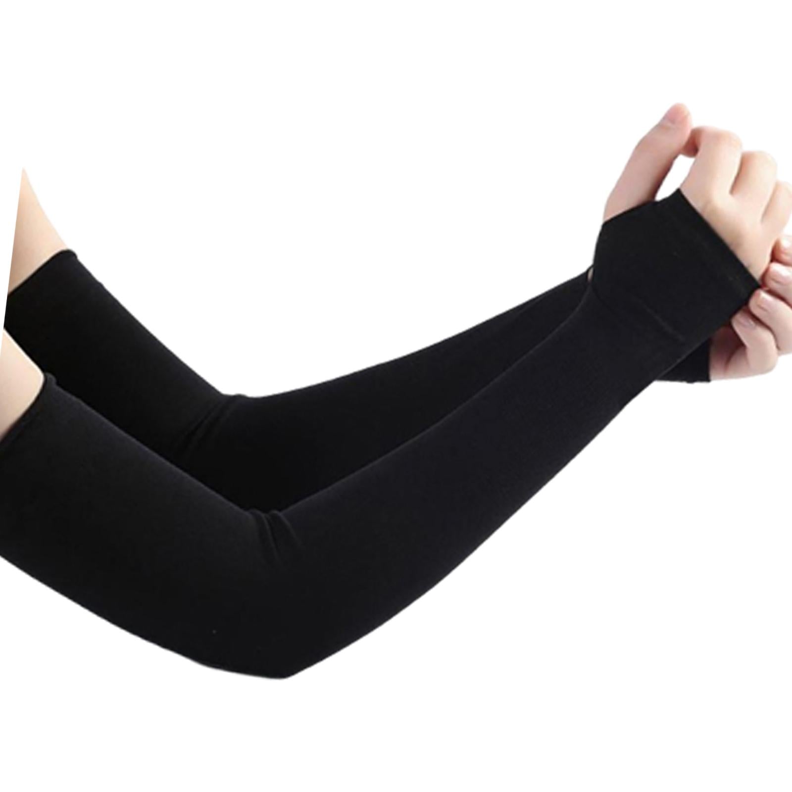 UV Protection Arm Sleeves Ice Silk Cooling Sports Sleeve Running Black