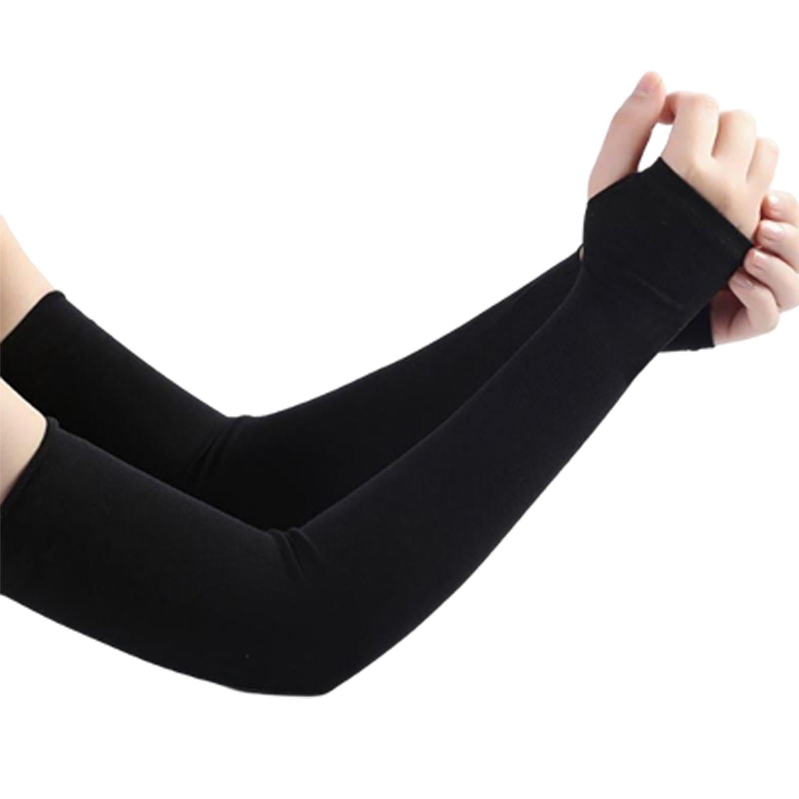 UV Protection Arm Sleeves Ice Silk Cooling Sports Sleeve Running Black