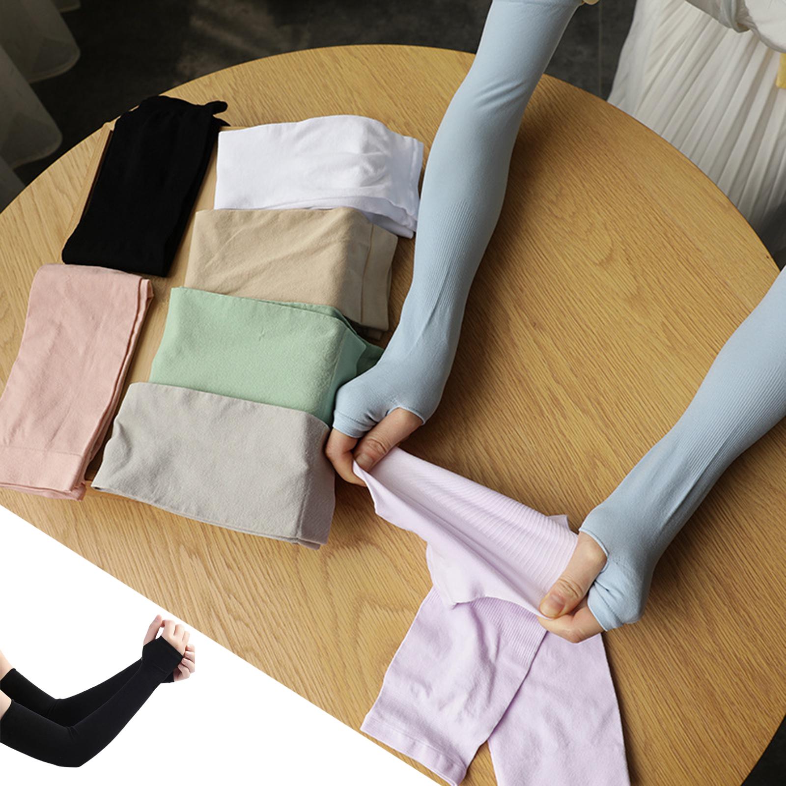 UV Protection Arm Sleeves Ice Silk Cooling Sports Sleeve Running Black