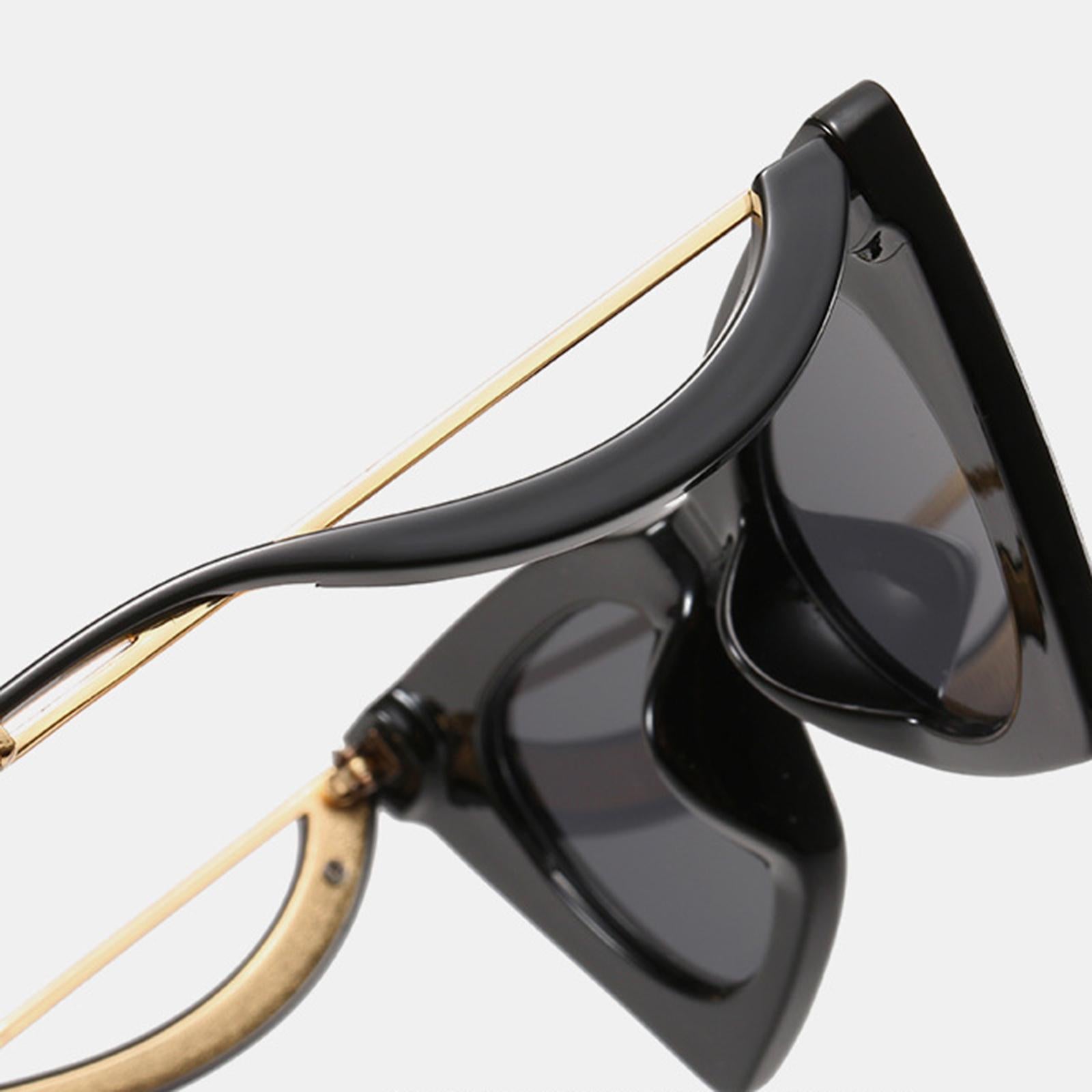 Cat Eye Sunglasses Women Plastic Frame UV Protection Shades Eyewear Black