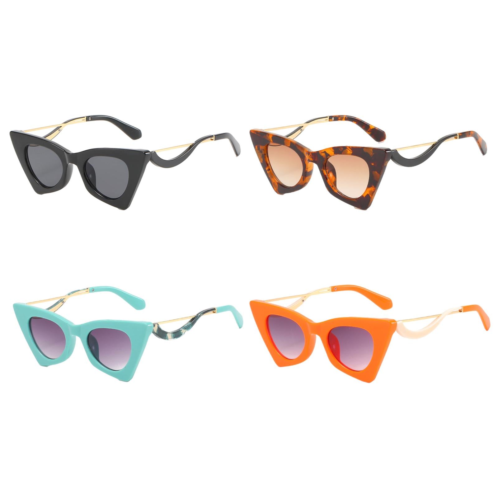 Cat Eye Sunglasses Women Plastic Frame UV Protection Shades Eyewear Black
