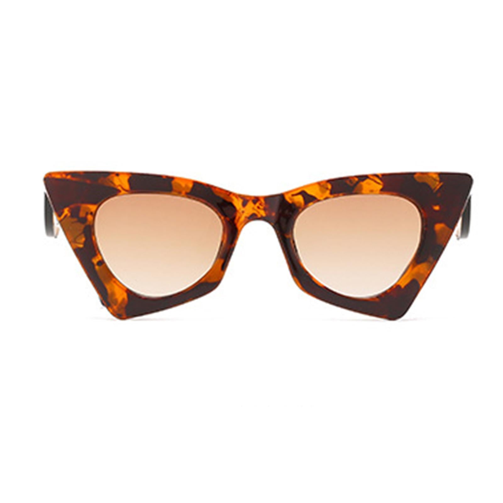 Cat Eye Sunglasses Women Plastic Frame UV Protection Shades Eyewear Brown