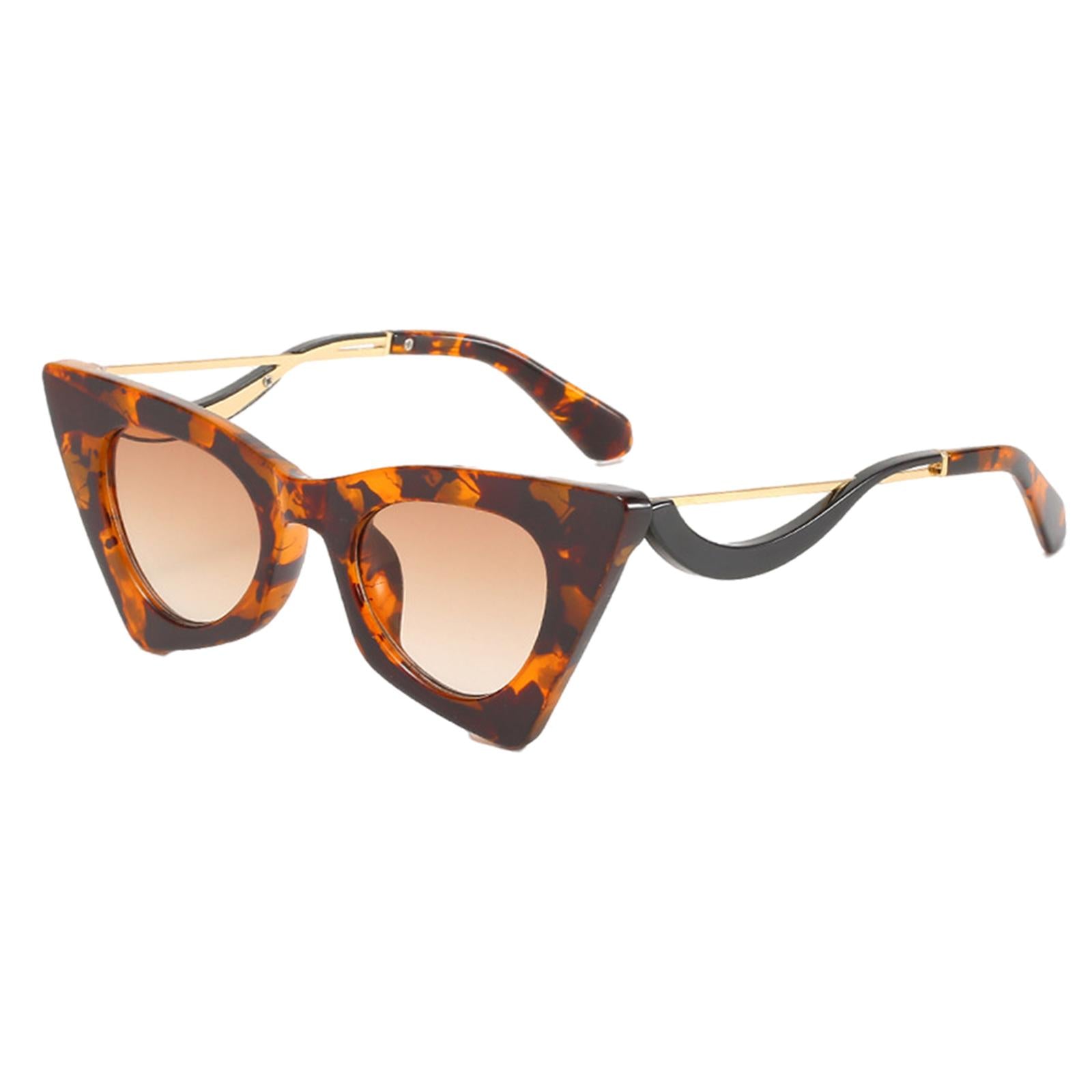 Cat Eye Sunglasses Women Plastic Frame UV Protection Shades Eyewear Brown