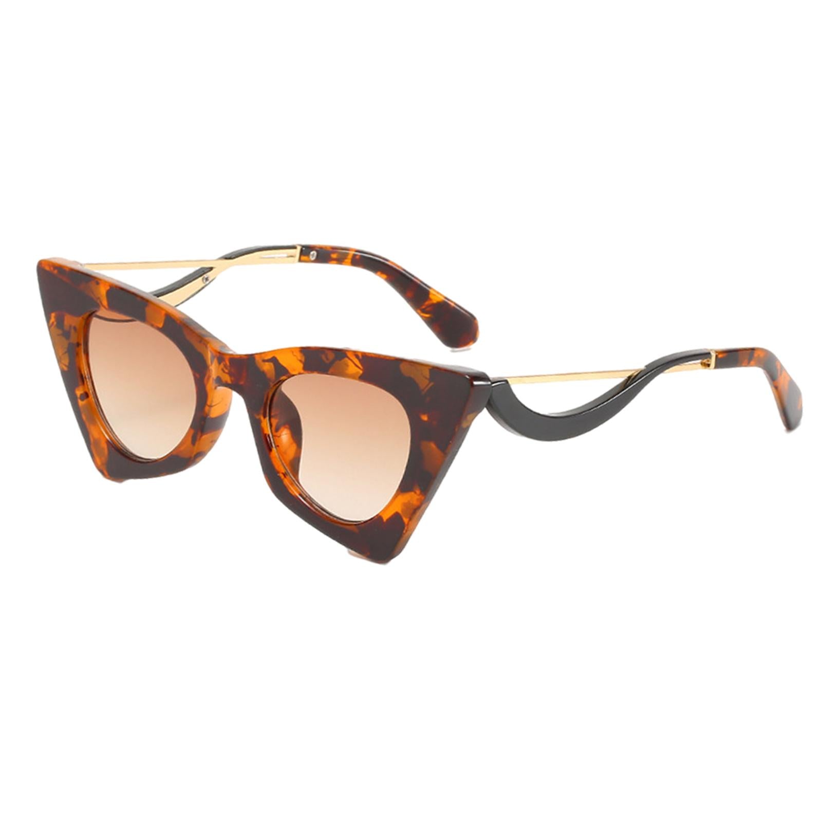 Cat Eye Sunglasses Women Plastic Frame UV Protection Shades Eyewear Brown