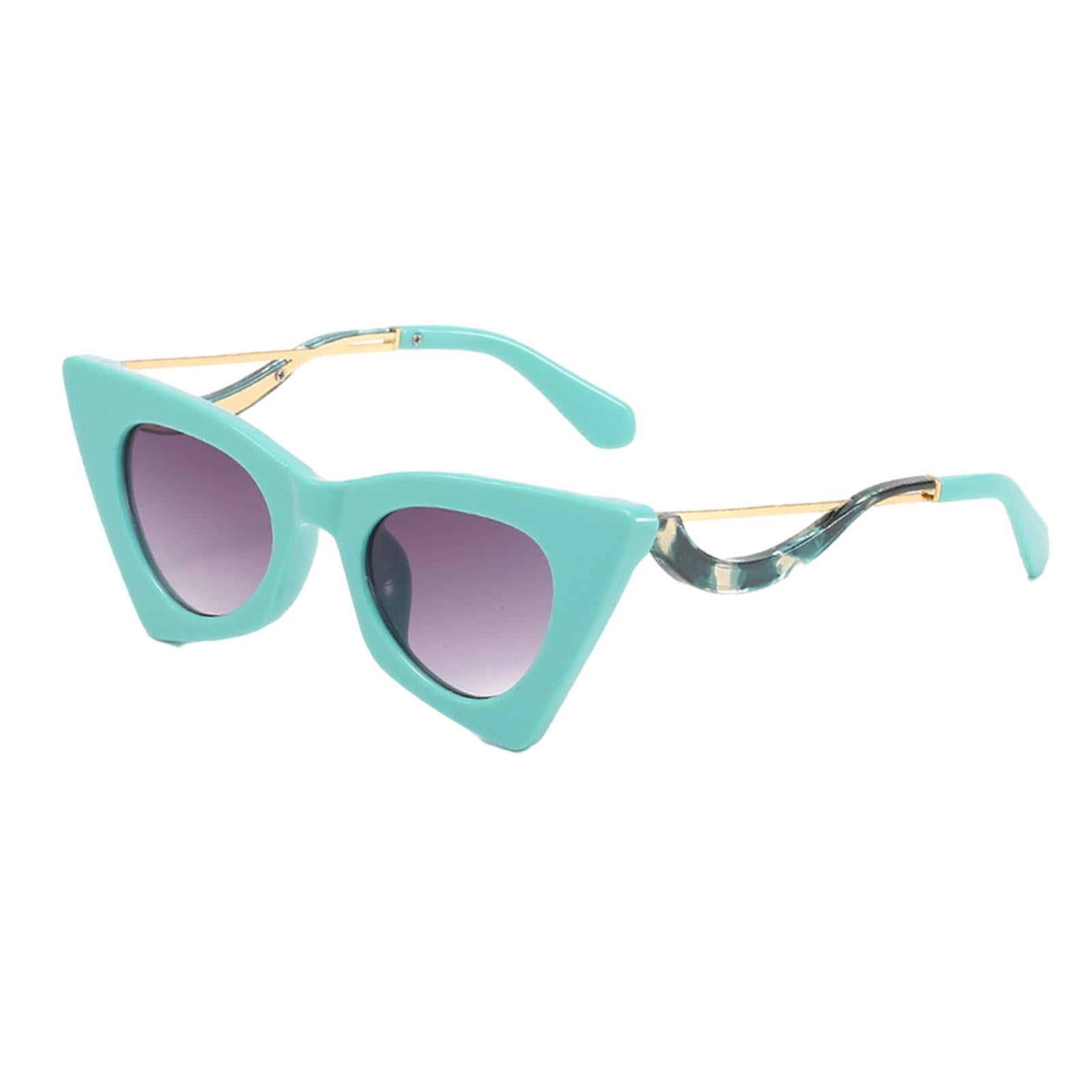Cat Eye Sunglasses Women Plastic Frame UV Protection Shades Eyewear Green