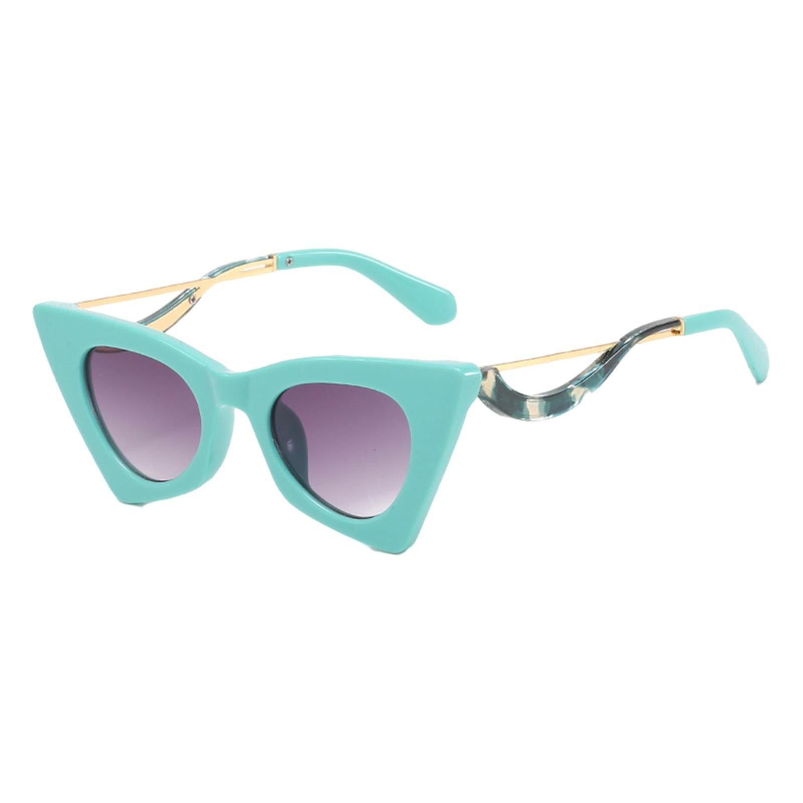 Cat Eye Sunglasses Women Plastic Frame UV Protection Shades Eyewear Green