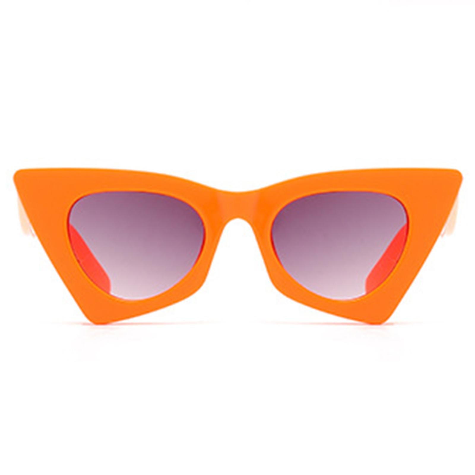 Cat Eye Sunglasses Women Plastic Frame UV Protection Shades Eyewear Orange