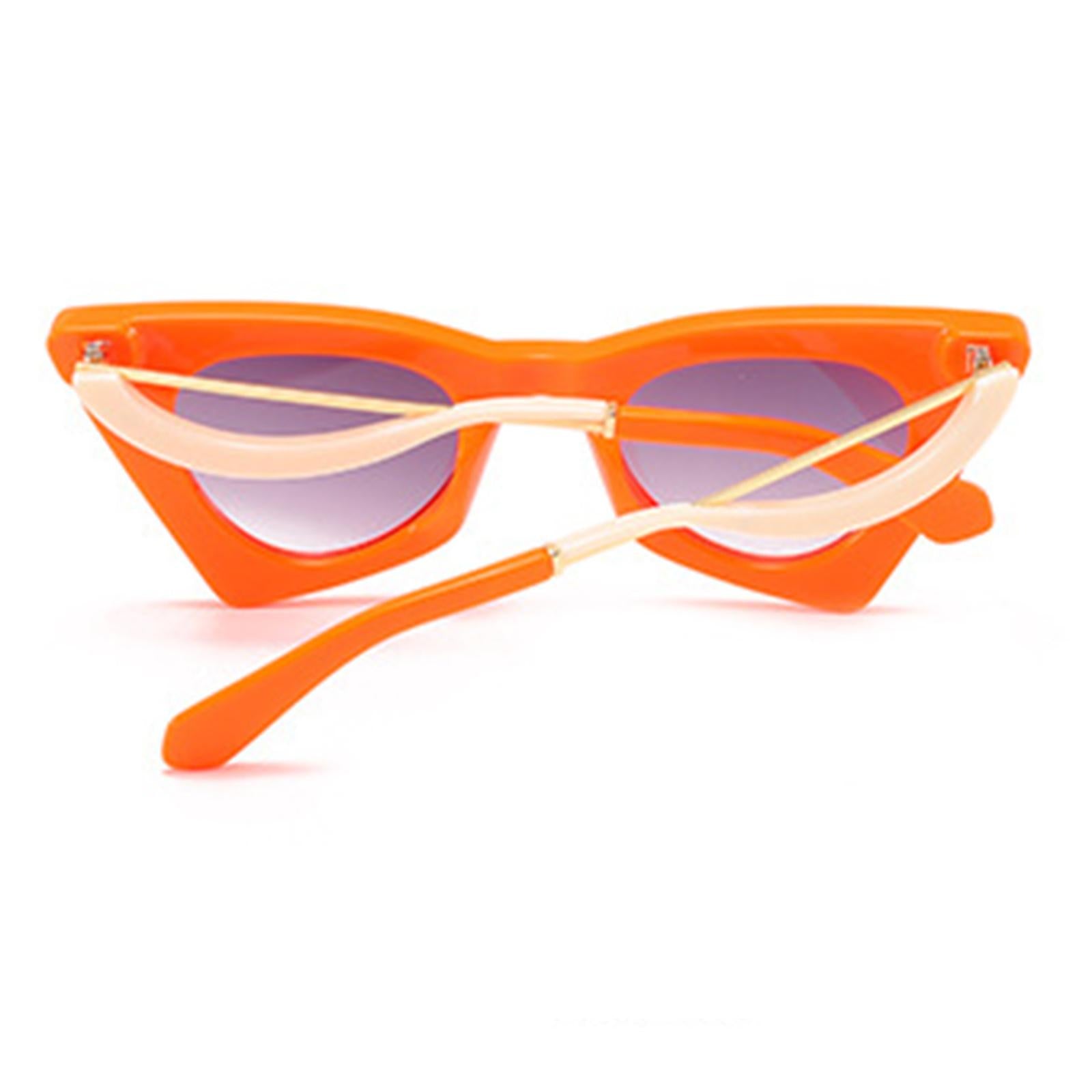 Cat Eye Sunglasses Women Plastic Frame UV Protection Shades Eyewear Orange