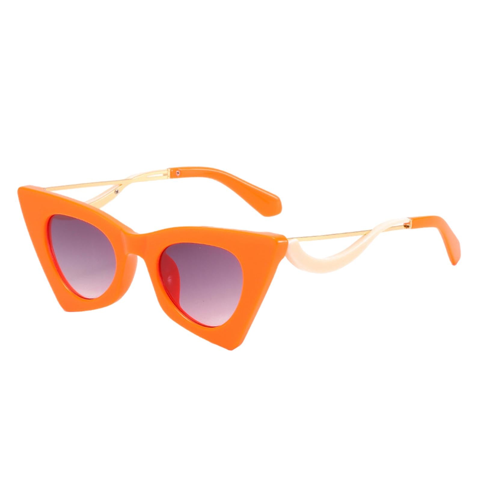 Cat Eye Sunglasses Women Plastic Frame UV Protection Shades Eyewear Orange