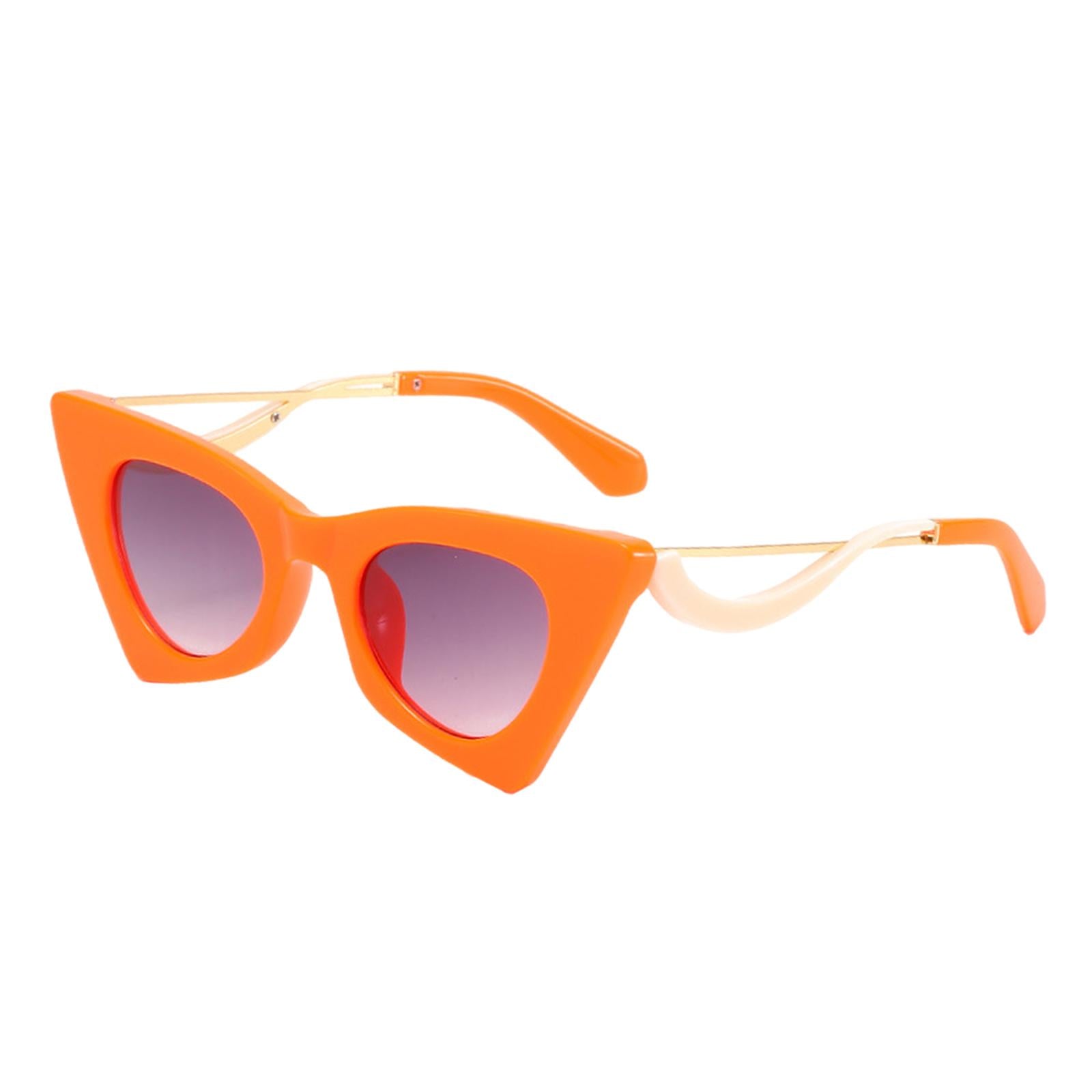 Cat Eye Sunglasses Women Plastic Frame UV Protection Shades Eyewear Orange