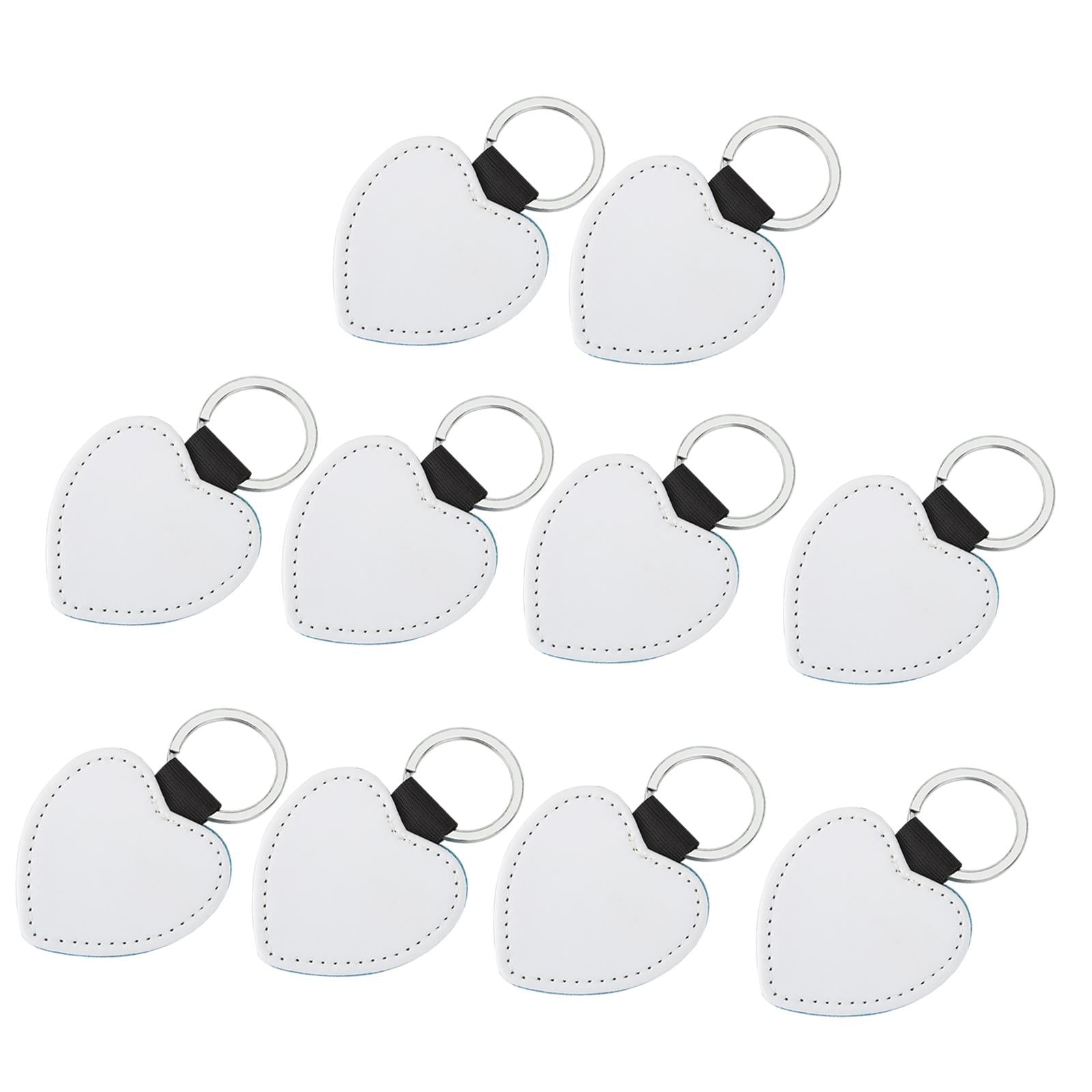 Blank Keychain Key Chain Alloy Key Rings Keyring Bag Tag Craft Heart