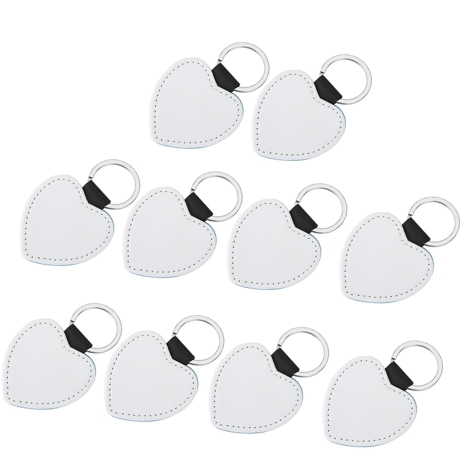 Blank Keychain Key Chain Alloy Key Rings Keyring Bag Tag Craft Heart