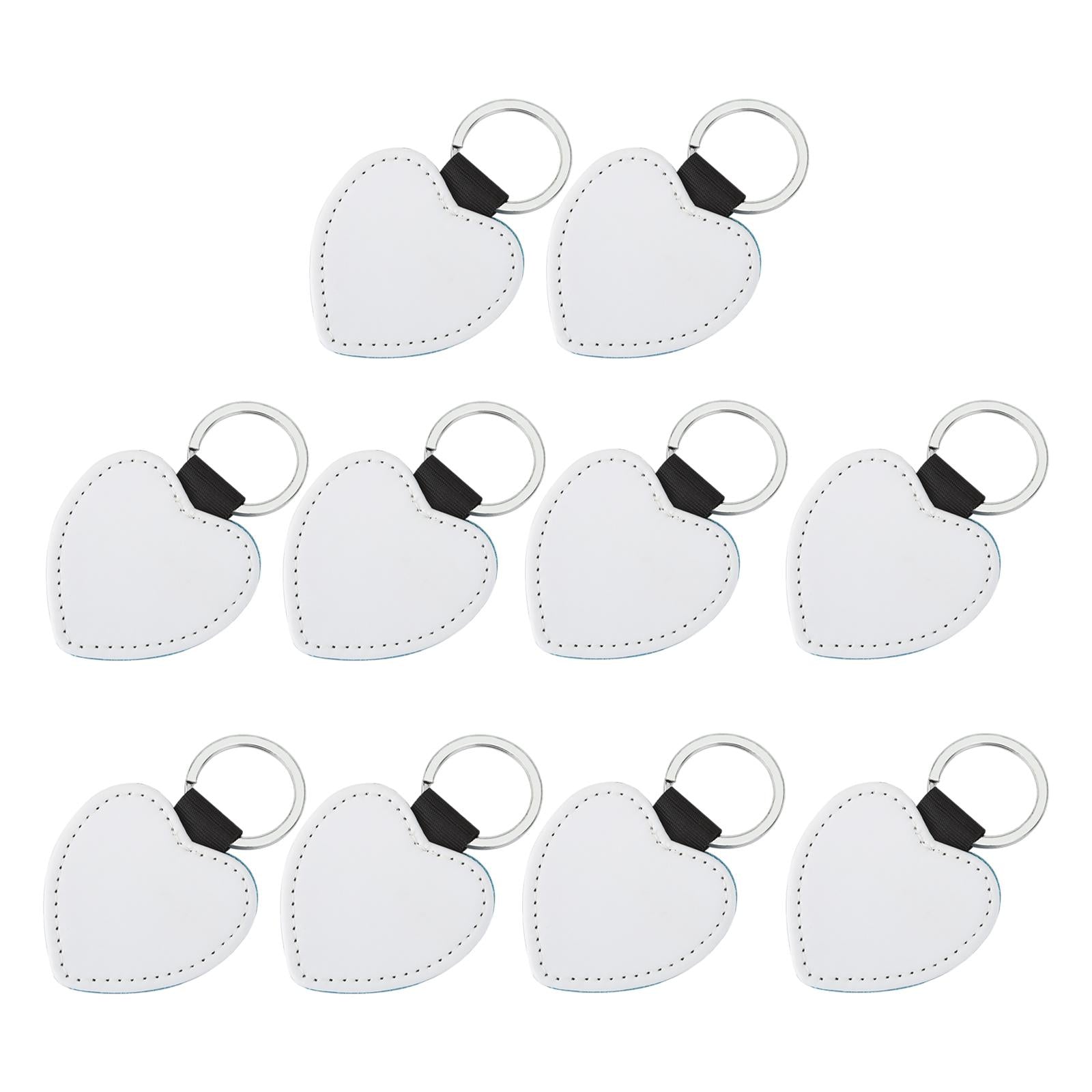 Blank Keychain Key Chain Alloy Key Rings Keyring Bag Tag Craft Heart